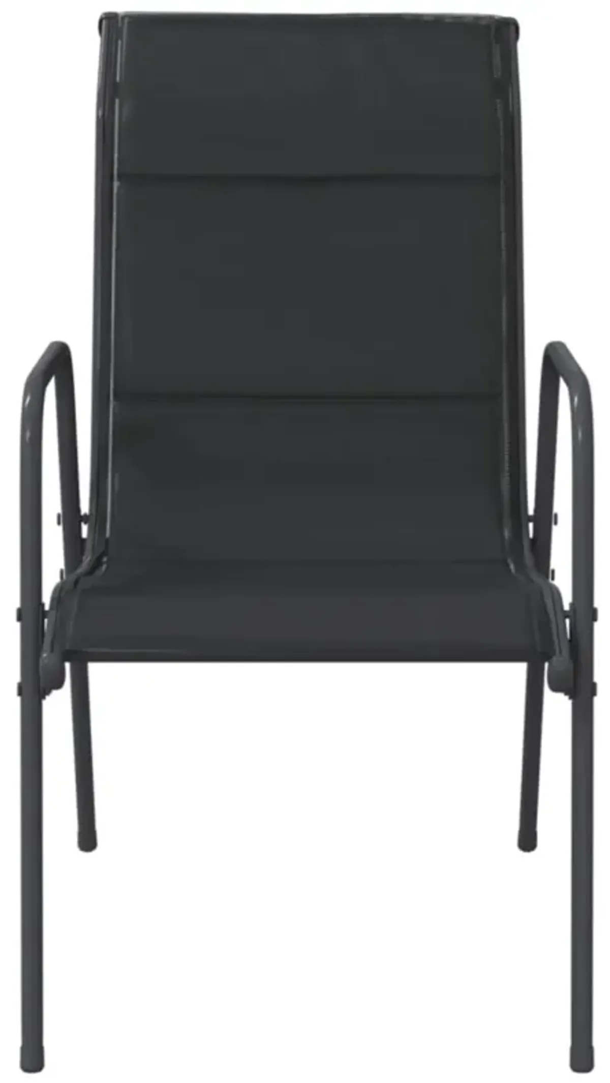 vidaXL Patio Chairs 2 pcs Steel and Textilene Black