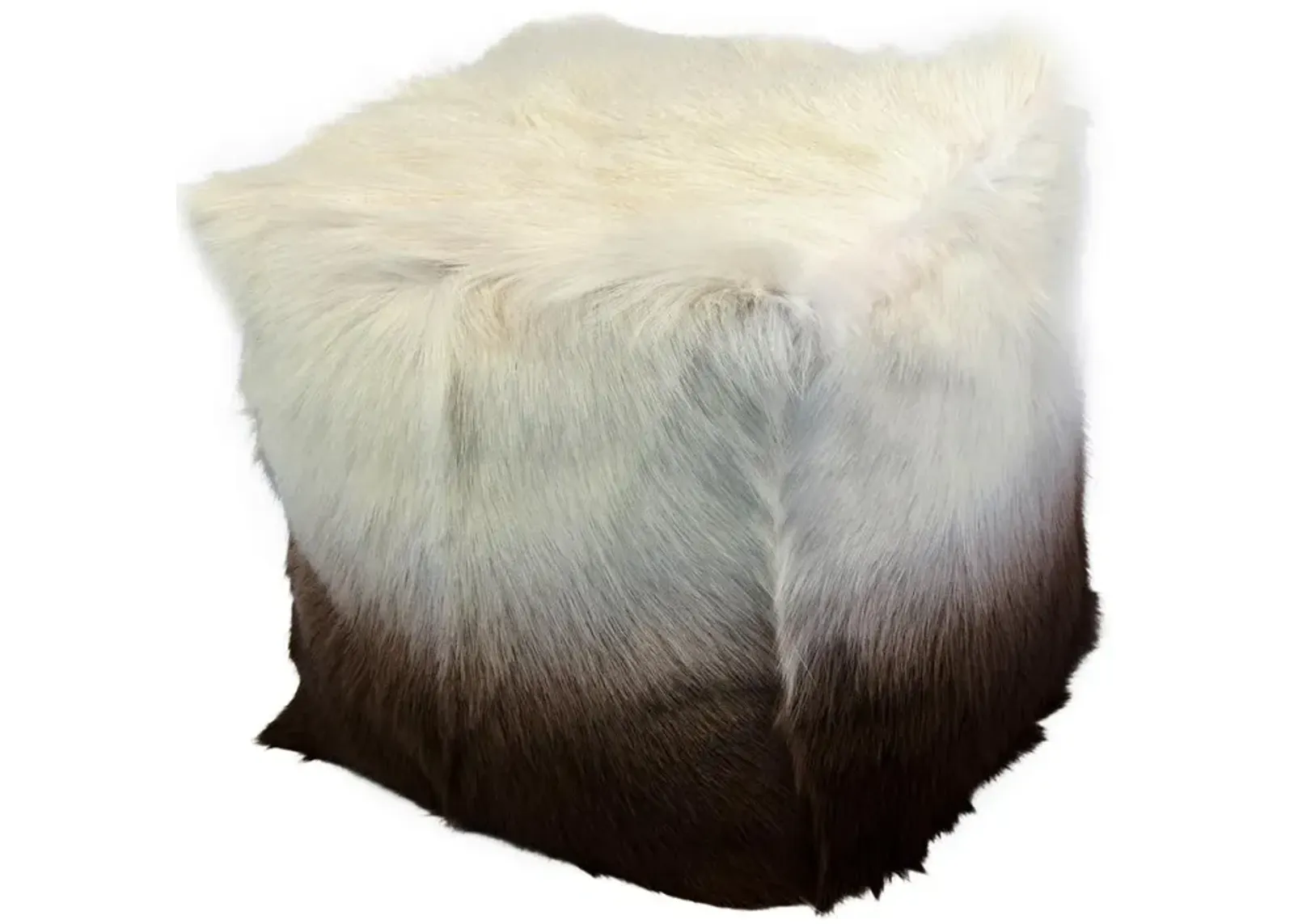 Moe�s Goat Fur Pouf Cappuccino Ombre