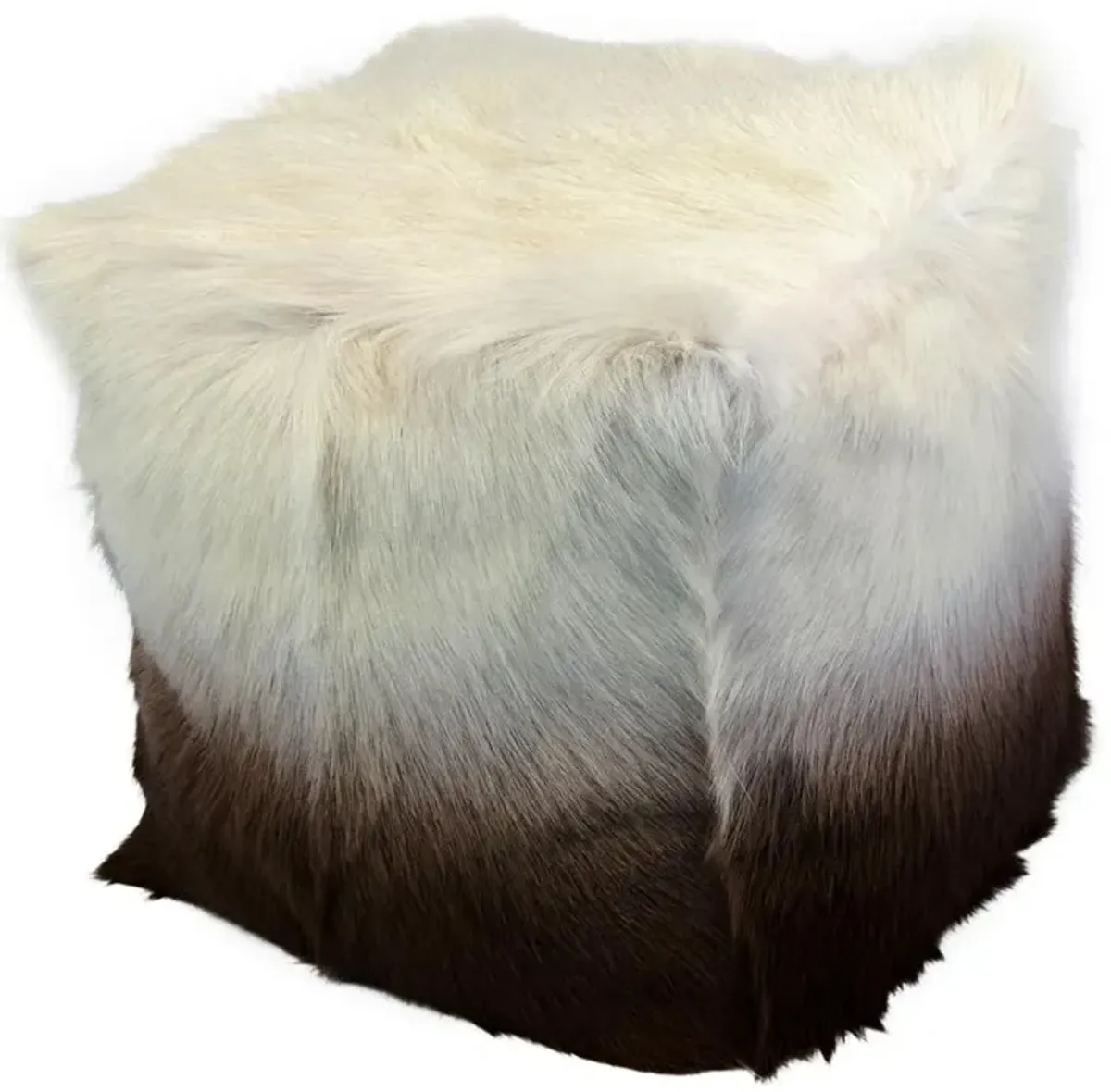 Moe�s Goat Fur Pouf Cappuccino Ombre