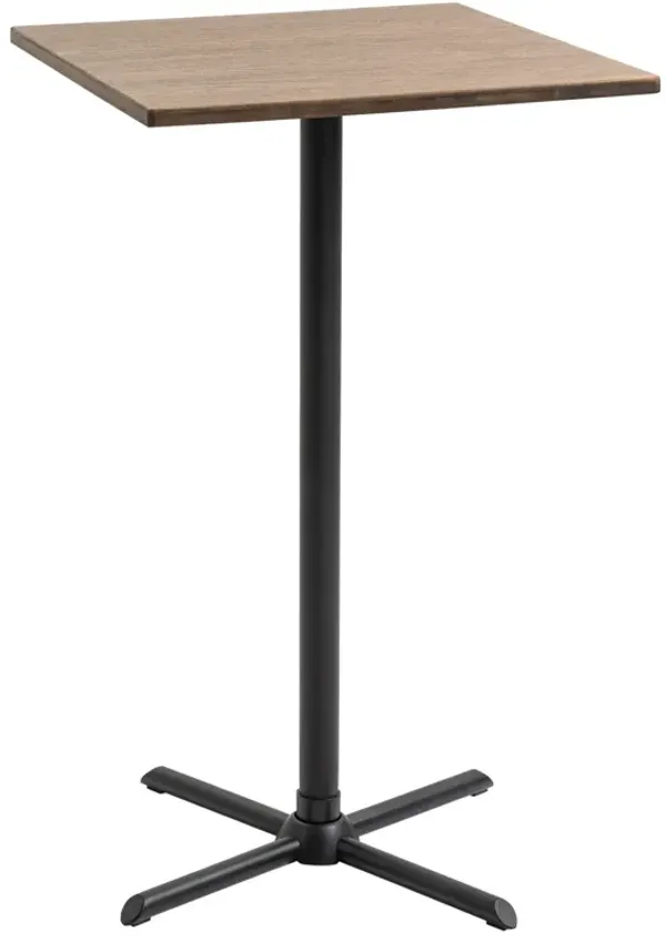 Walnut Bar Table: 23.5" Square Adjustable Pub Table for Kitchen