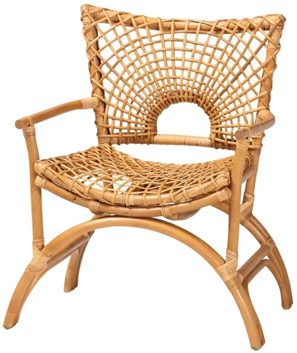 bali & pari Mamba Bohemian Natural Rattan Arm Chair