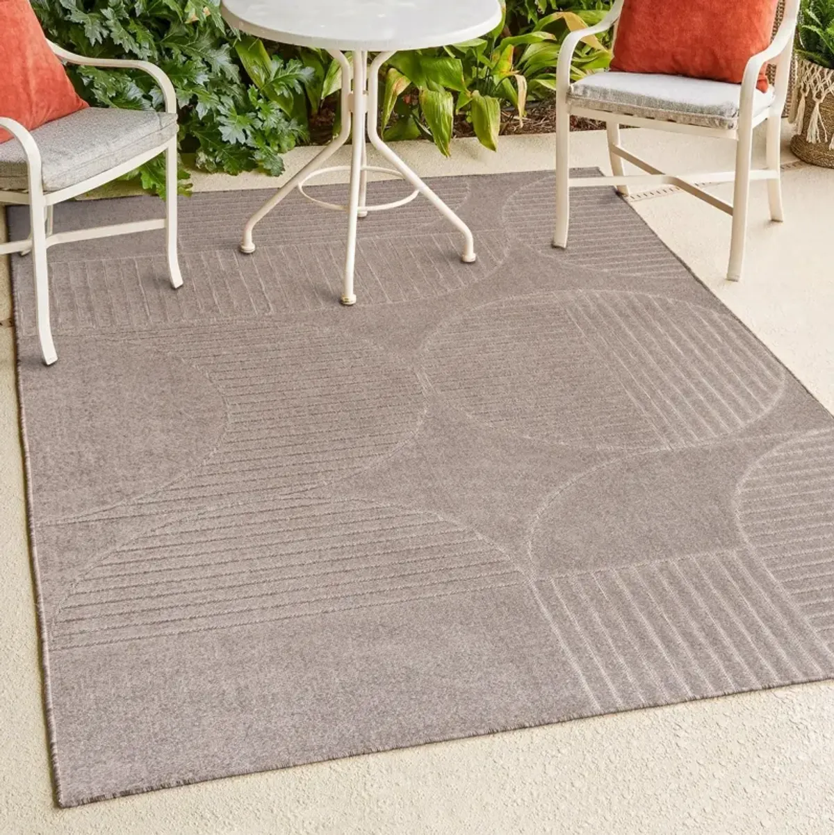 Nordby Geometric Arch Scandi Striped Area Rug