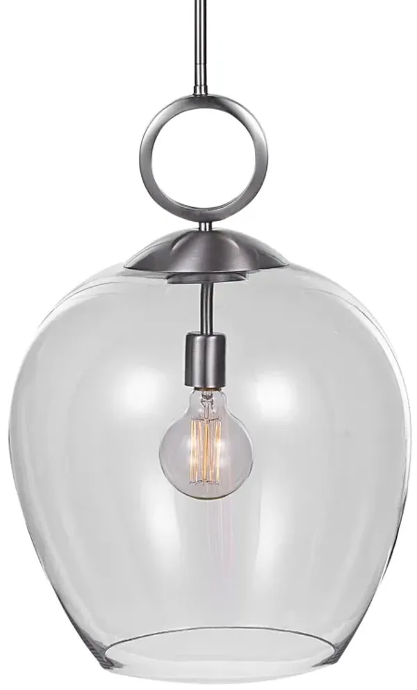 Uttermost Calix Nickel 1 Light Glass Pendant