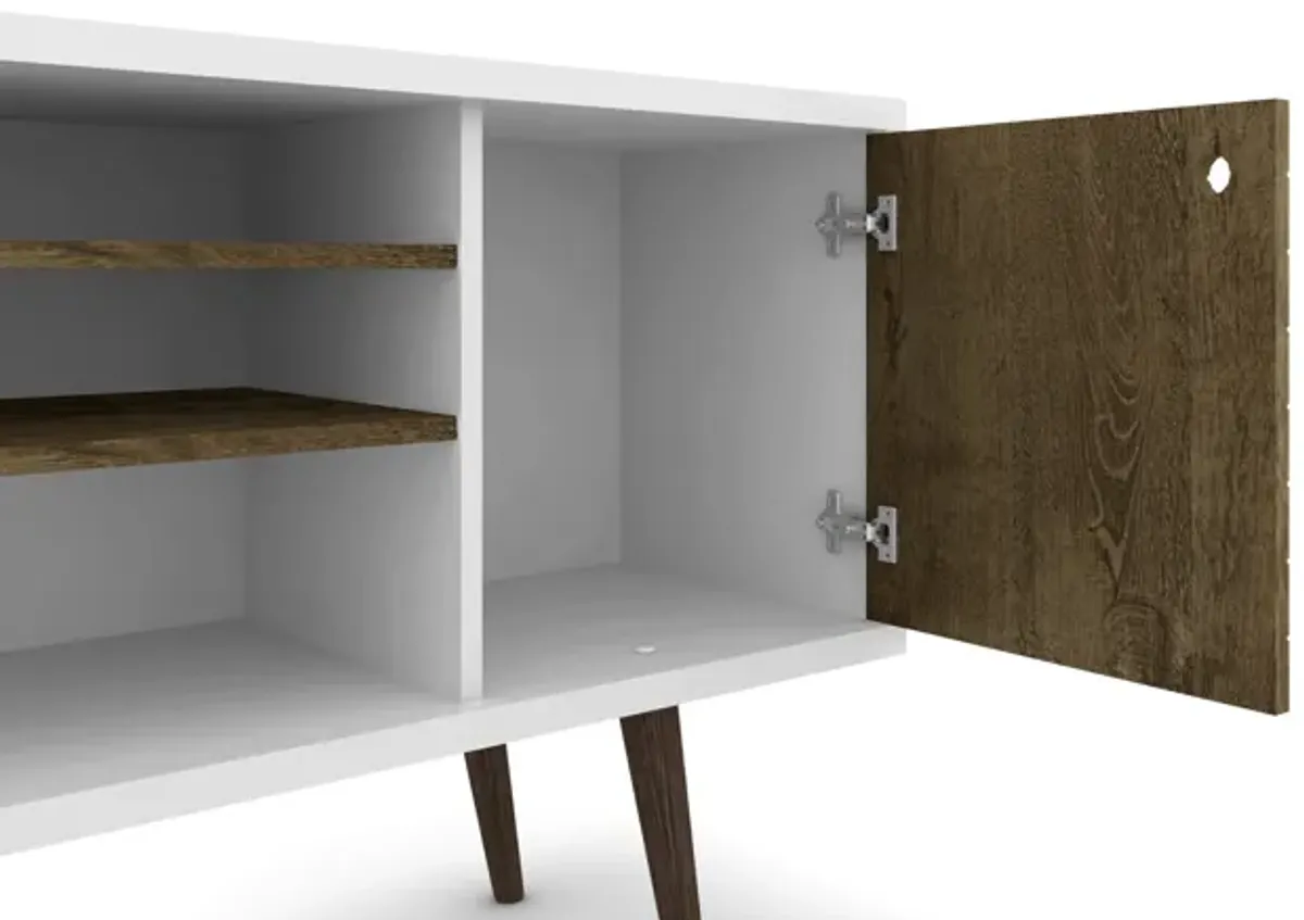 Liberty Medium TV Stand in White and Brown