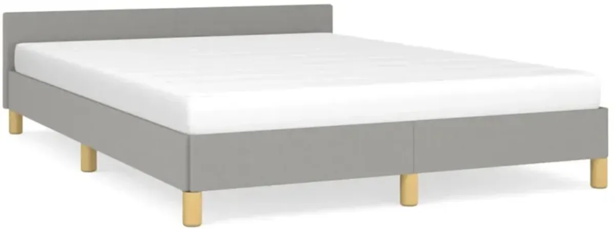 vidaXL Modern Queen Bed Frame with Headboard - Durable and Stylish Light Gray Fabric Design - for a Comfortable and Restful Sleep