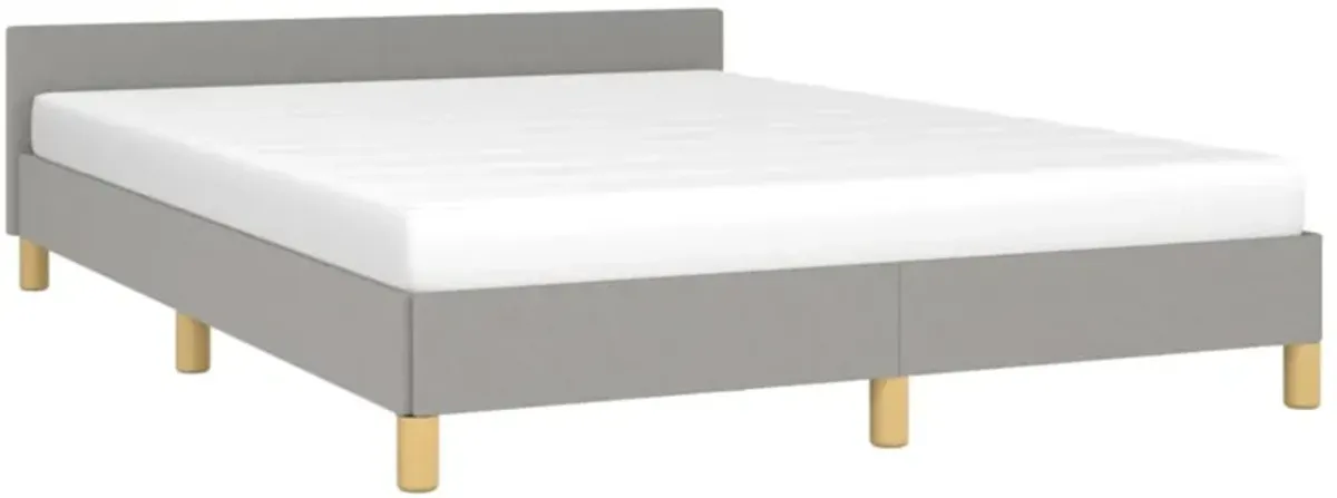 vidaXL Modern Queen Bed Frame with Headboard - Durable and Stylish Light Gray Fabric Design - for a Comfortable and Restful Sleep