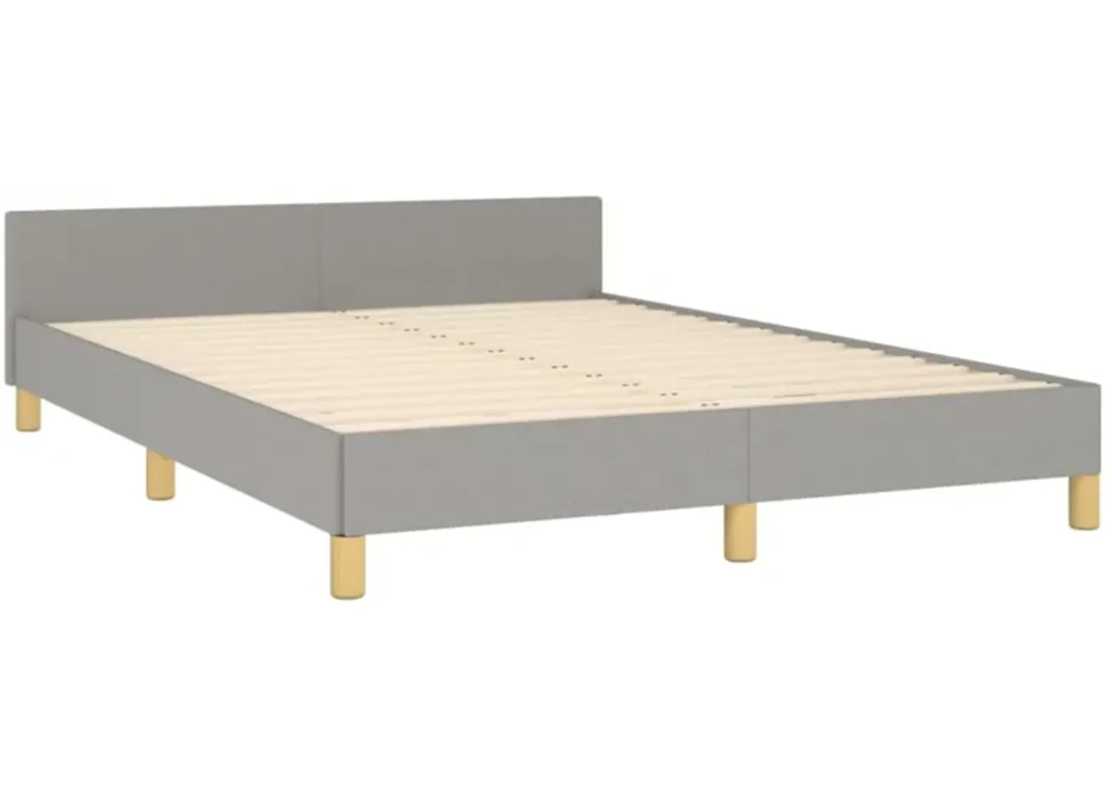 vidaXL Modern Queen Bed Frame with Headboard - Durable and Stylish Light Gray Fabric Design - for a Comfortable and Restful Sleep