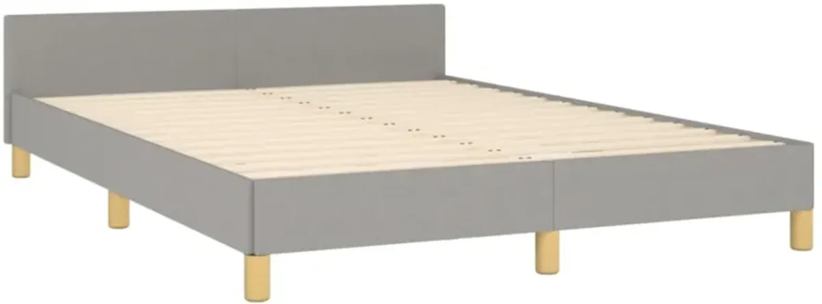 vidaXL Modern Queen Bed Frame with Headboard - Durable and Stylish Light Gray Fabric Design - for a Comfortable and Restful Sleep