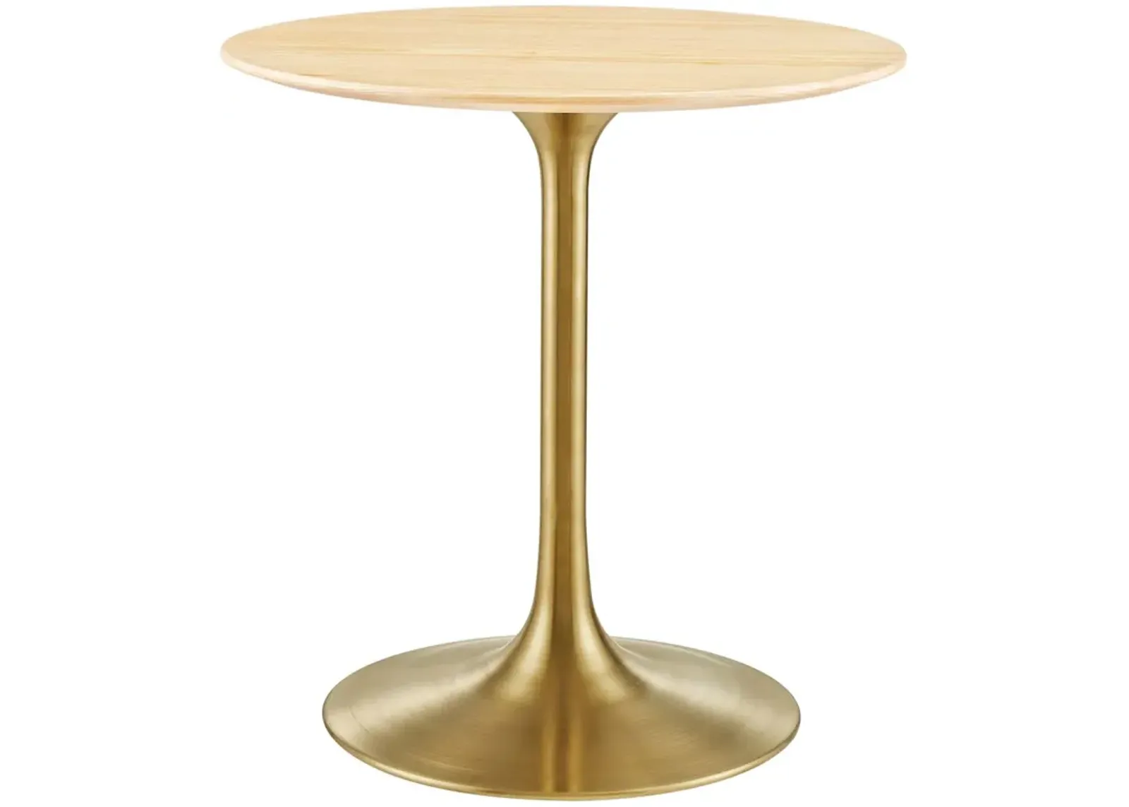 Modway - Lippa 28" Round Wood Grain Dining Table Gold Natural