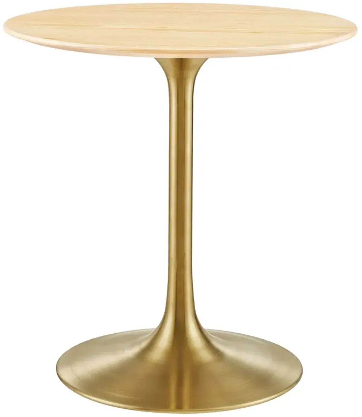 Modway - Lippa 28" Round Wood Grain Dining Table Gold Natural