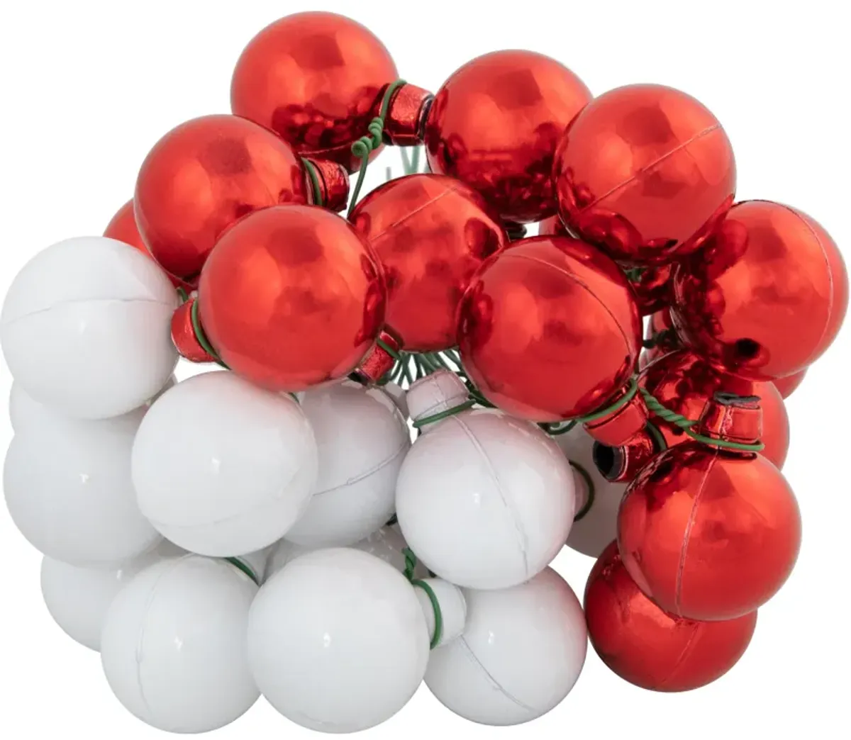 6.75" Shiny Red and White Shatterproof Ball Ornament Christmas Pick