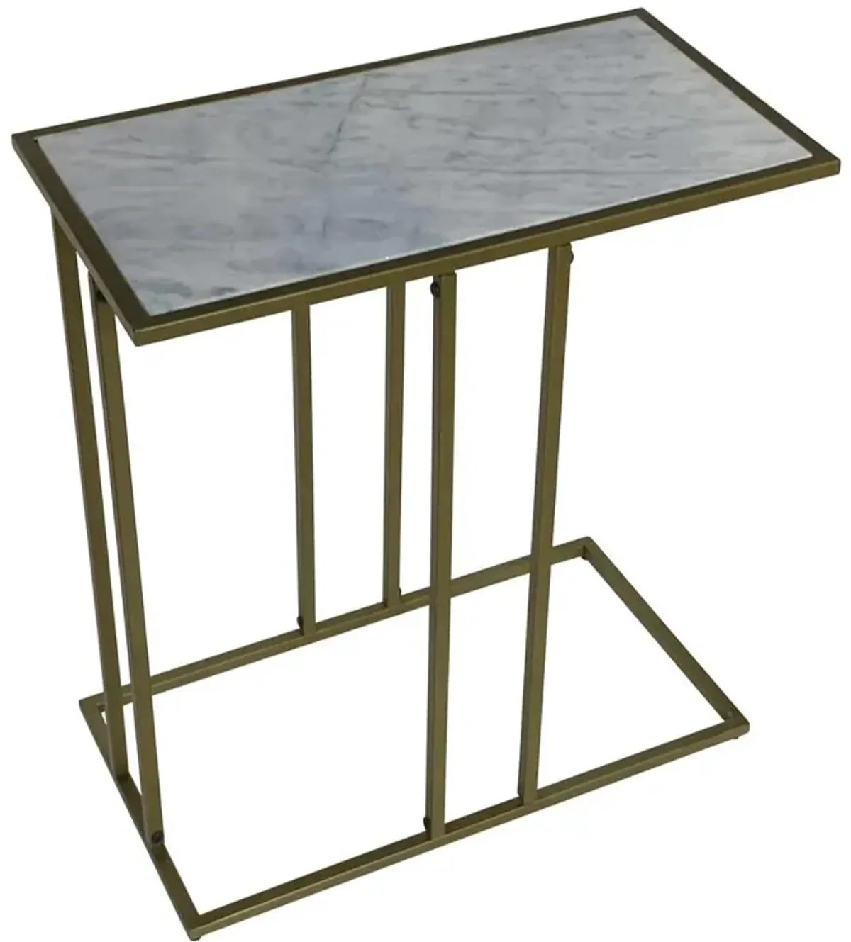 Carolina Living Serena End Table - White Marble - Industrial