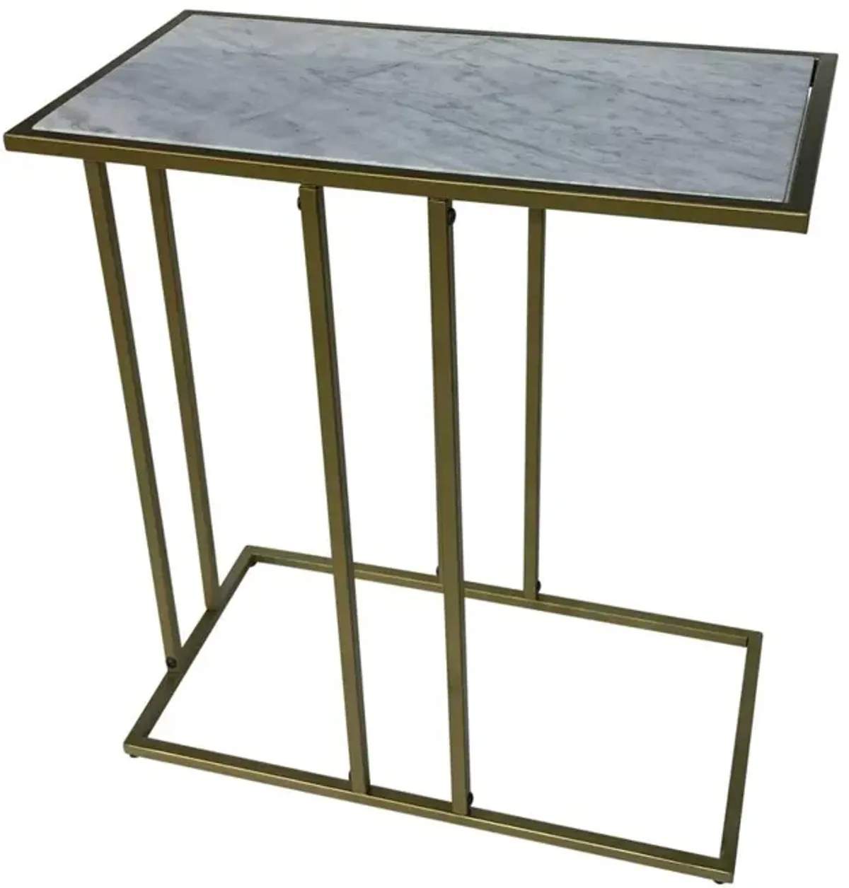 Carolina Living Serena End Table - White Marble - Industrial