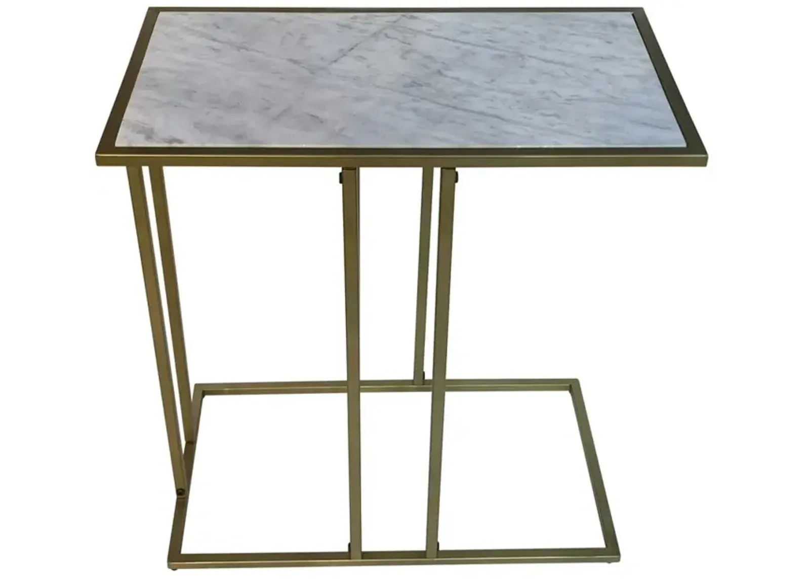 Carolina Living Serena End Table - White Marble - Industrial