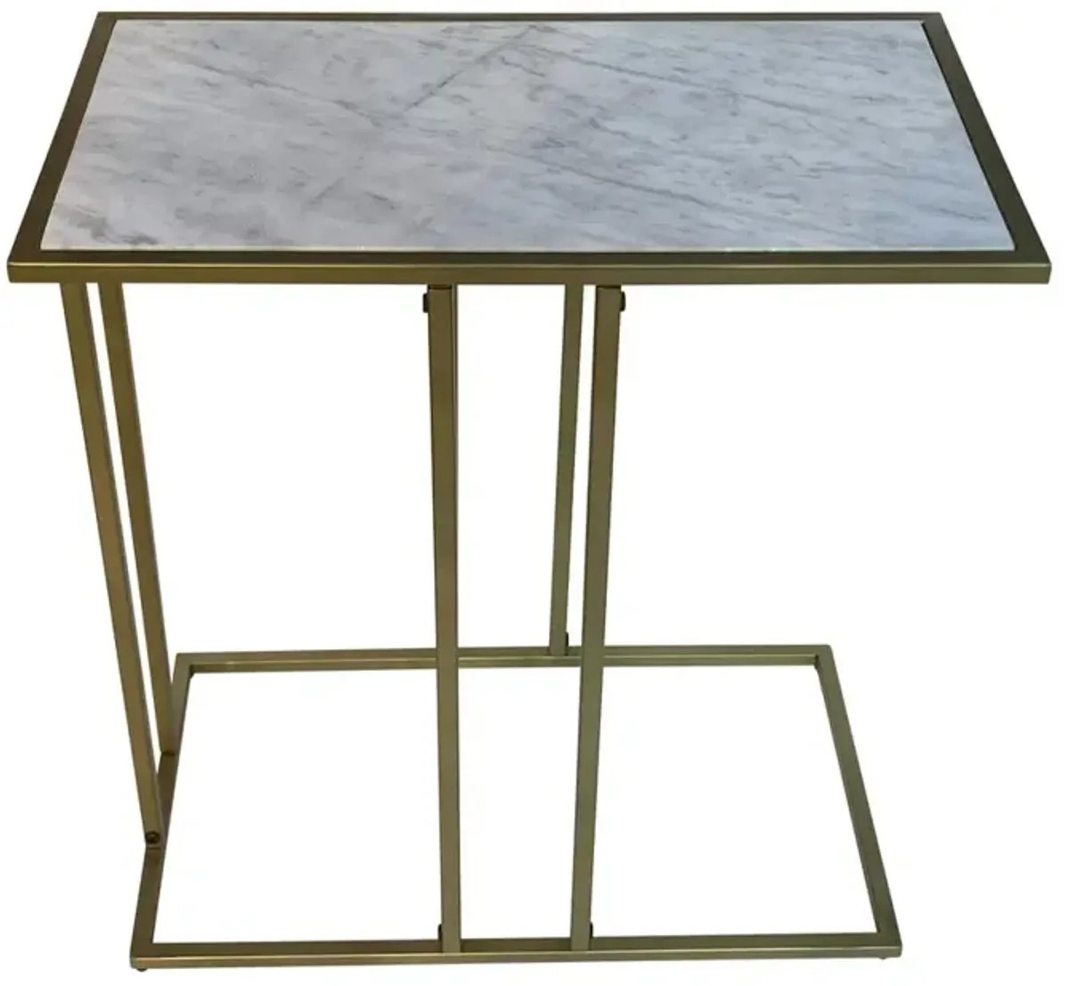 Carolina Living Serena End Table - White Marble - Industrial