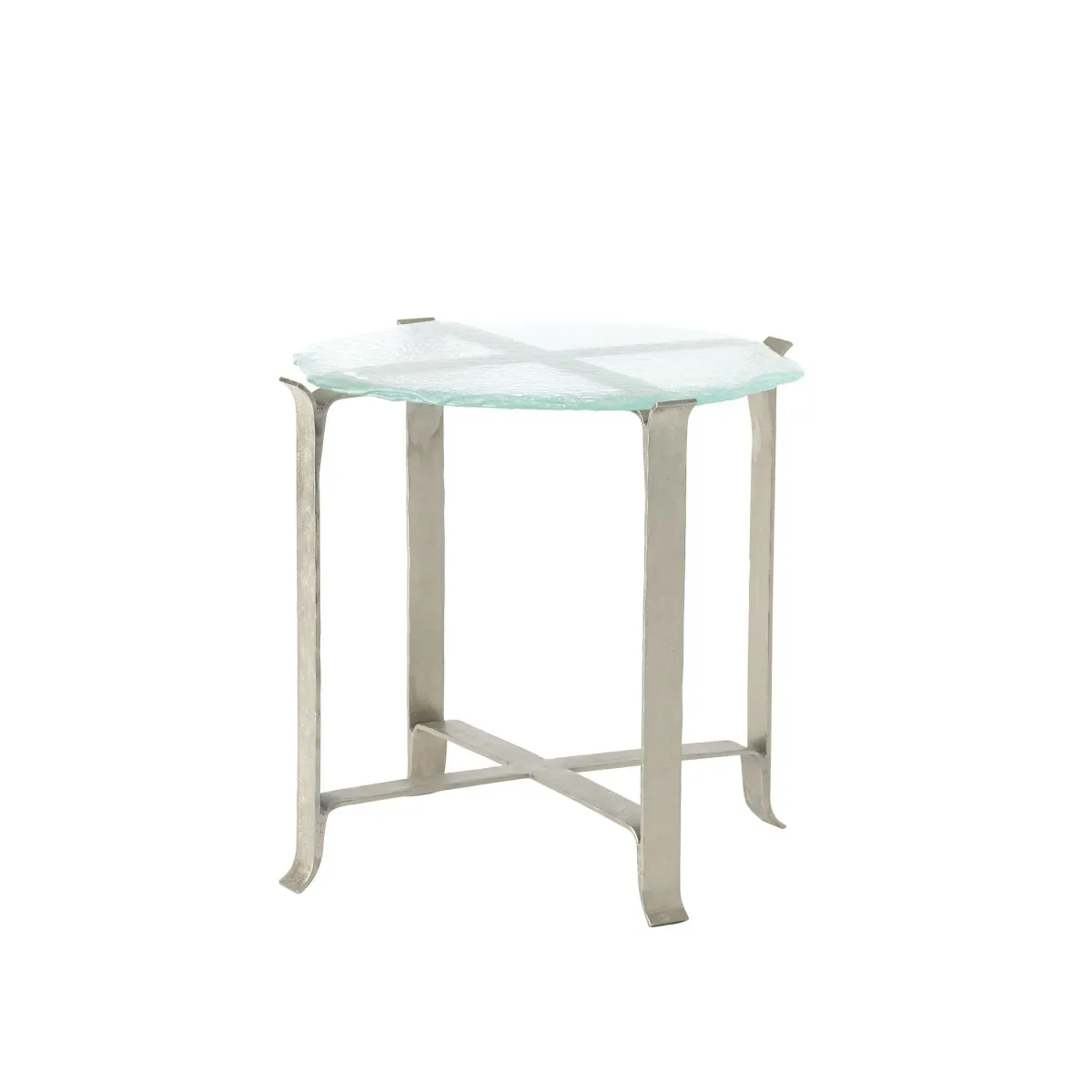 Melting Glass Side Table- Silver