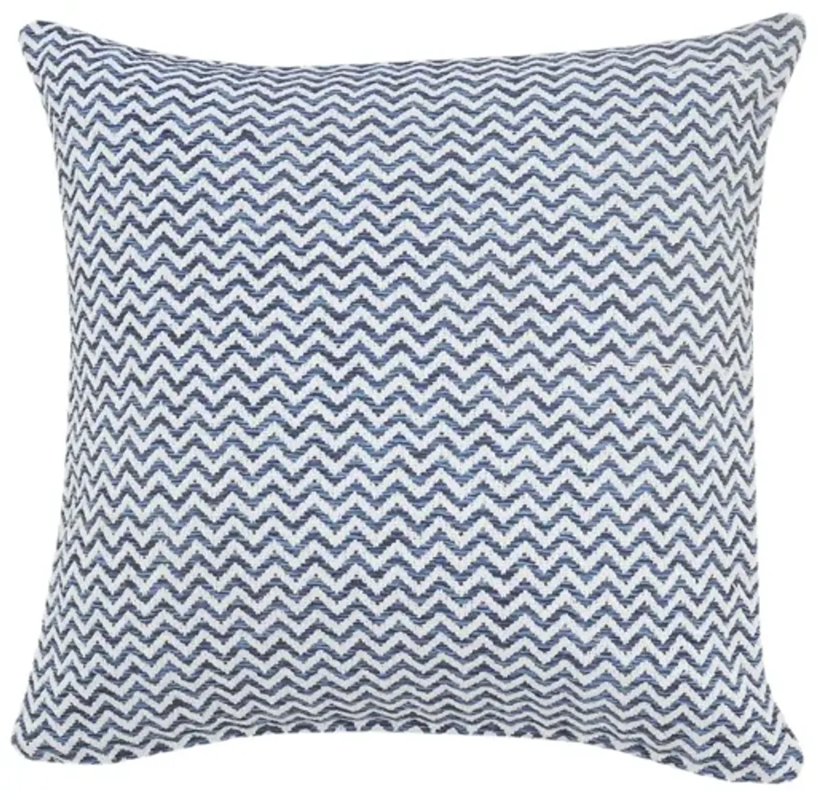 22" Navy Blue and White Chevron Square Throw Pillow