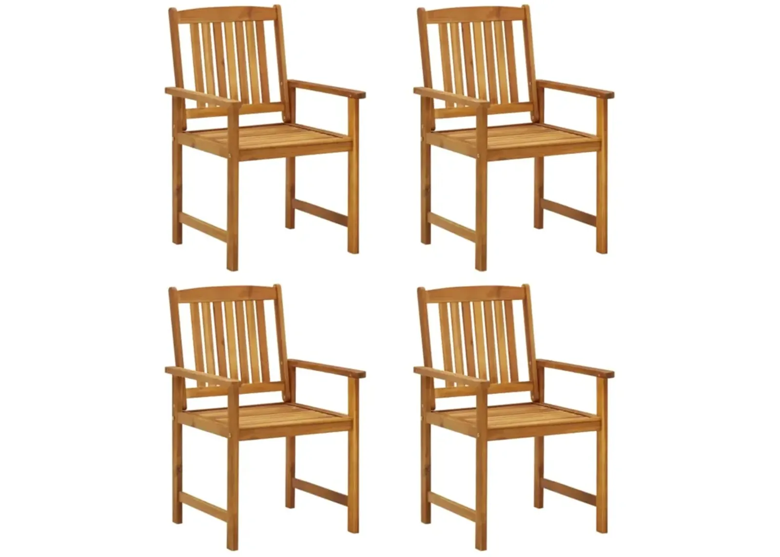 vidaXL Director's Chairs 4 pcs Solid Acacia Wood