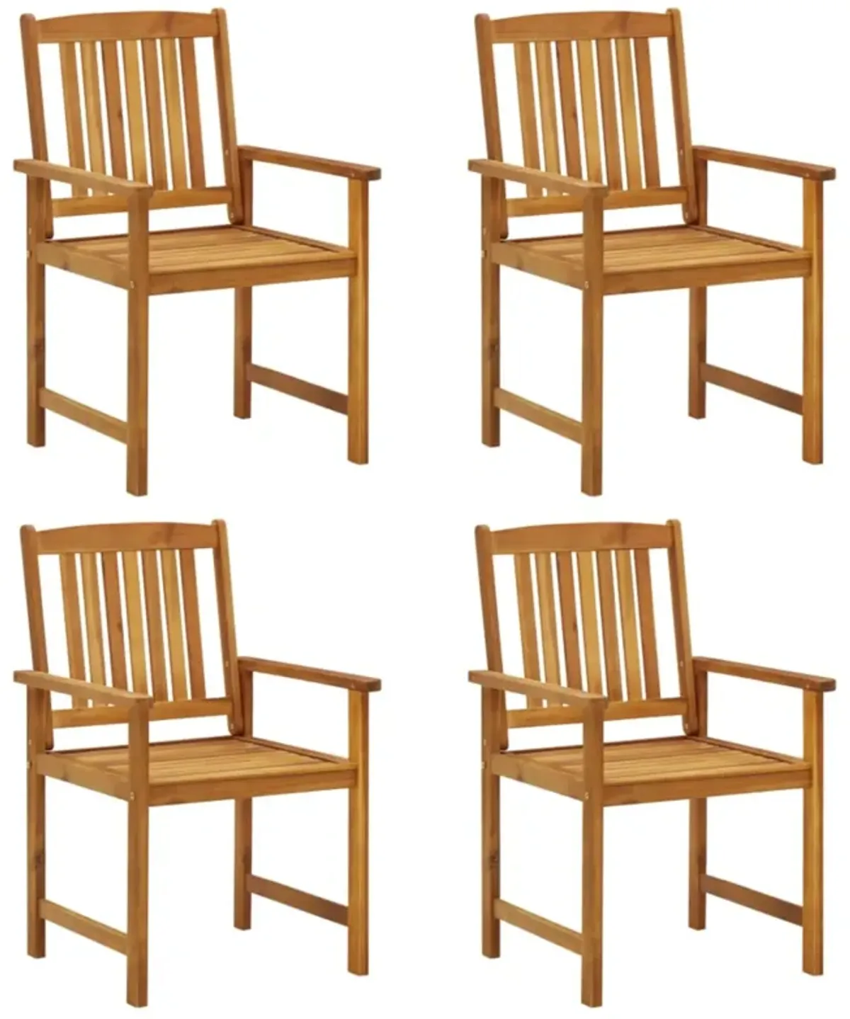 vidaXL Director's Chairs 4 pcs Solid Acacia Wood