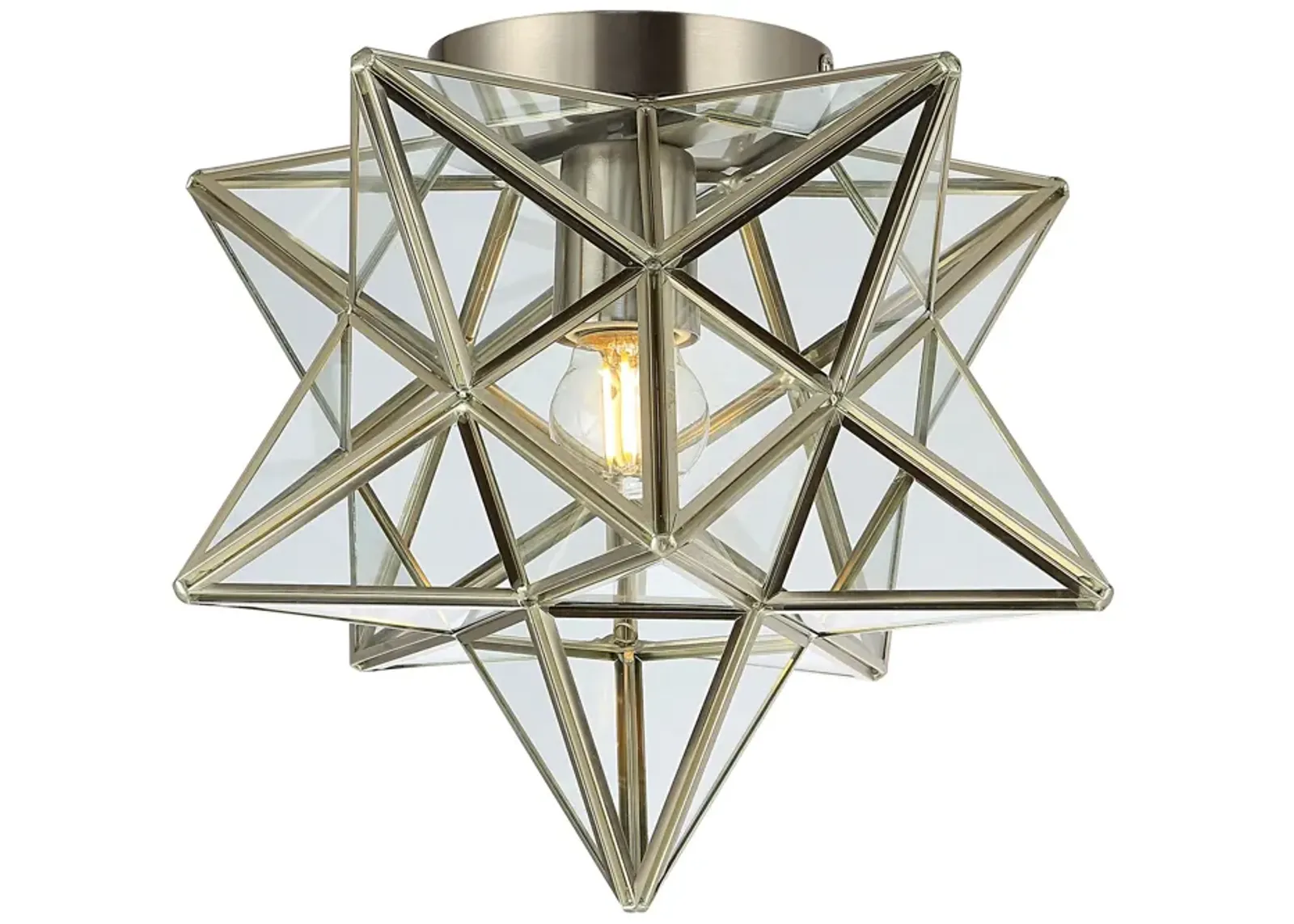 Stella Moravian Star Metal/Clear Glass LED Pendant