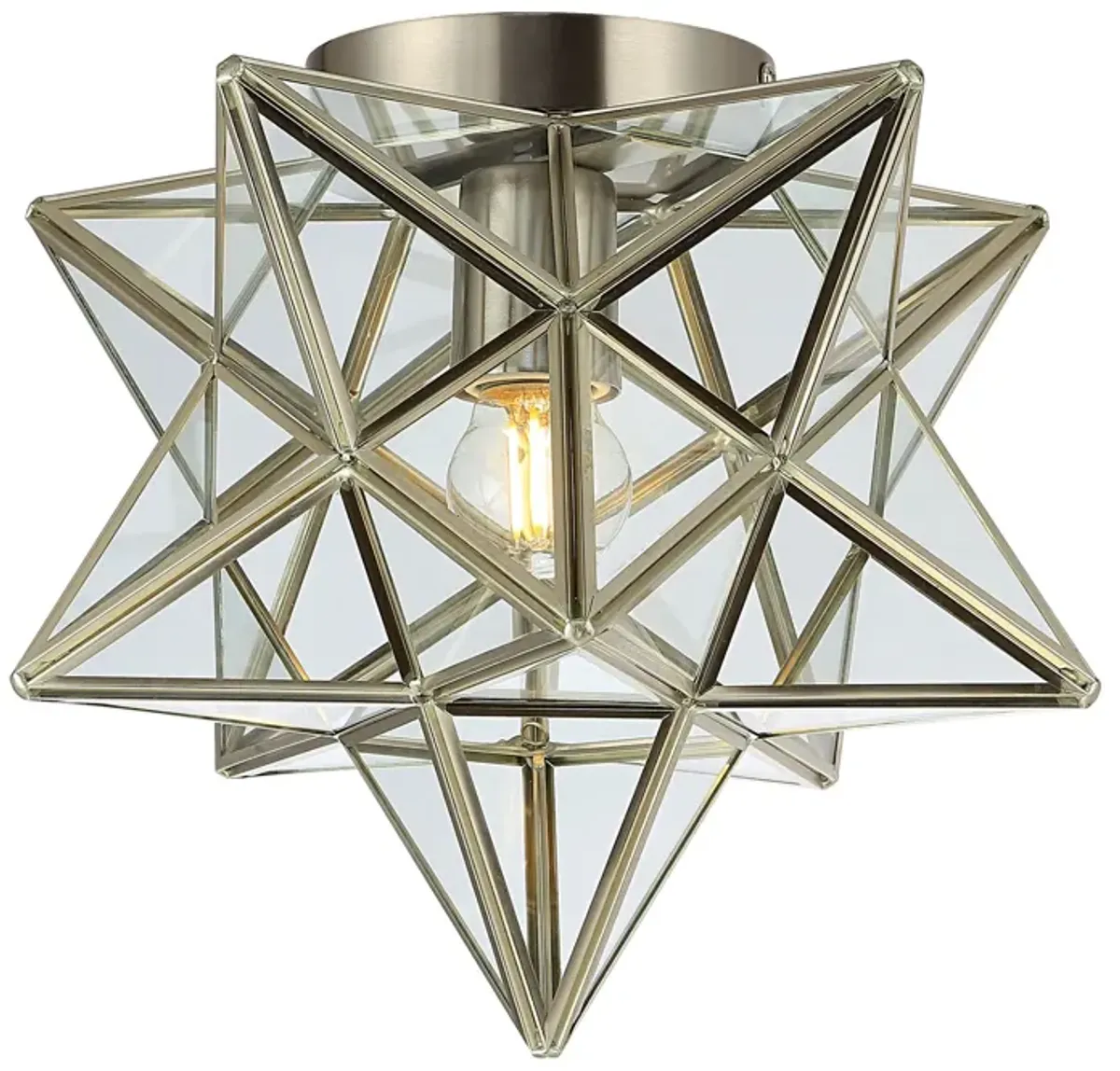 Stella Moravian Star Metal/Clear Glass LED Pendant