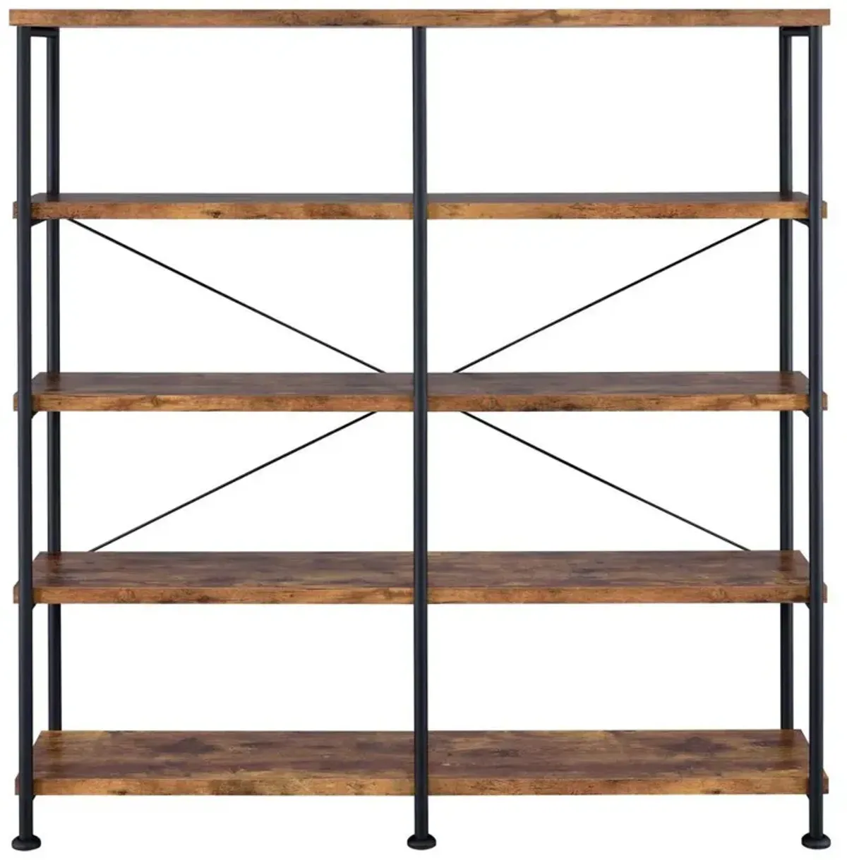 Analiese 4-shelf Open Bookcase Antique Nutmeg