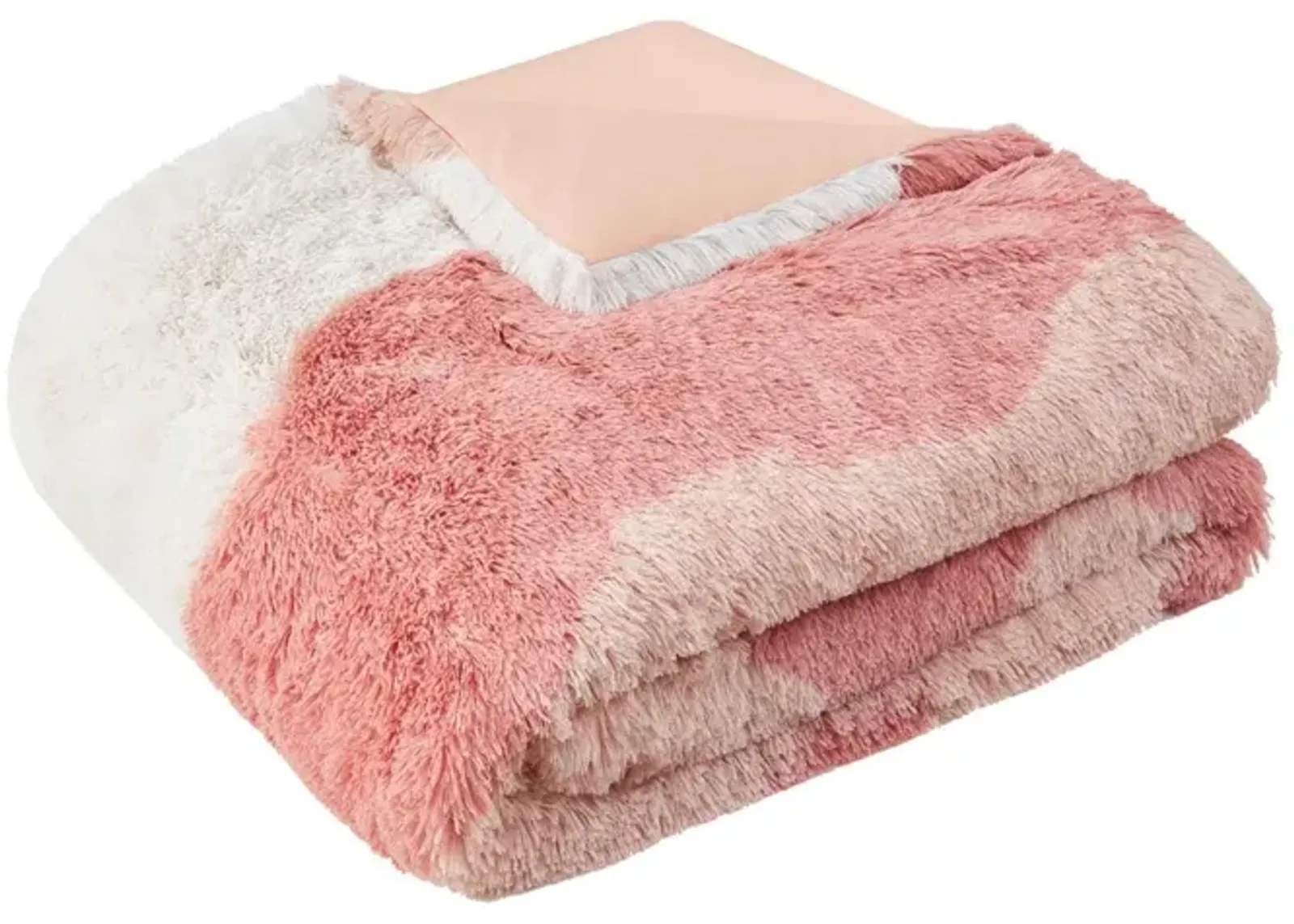 Gracie Mills Ombre Wave Shaggy Faux Fur Comforter Set