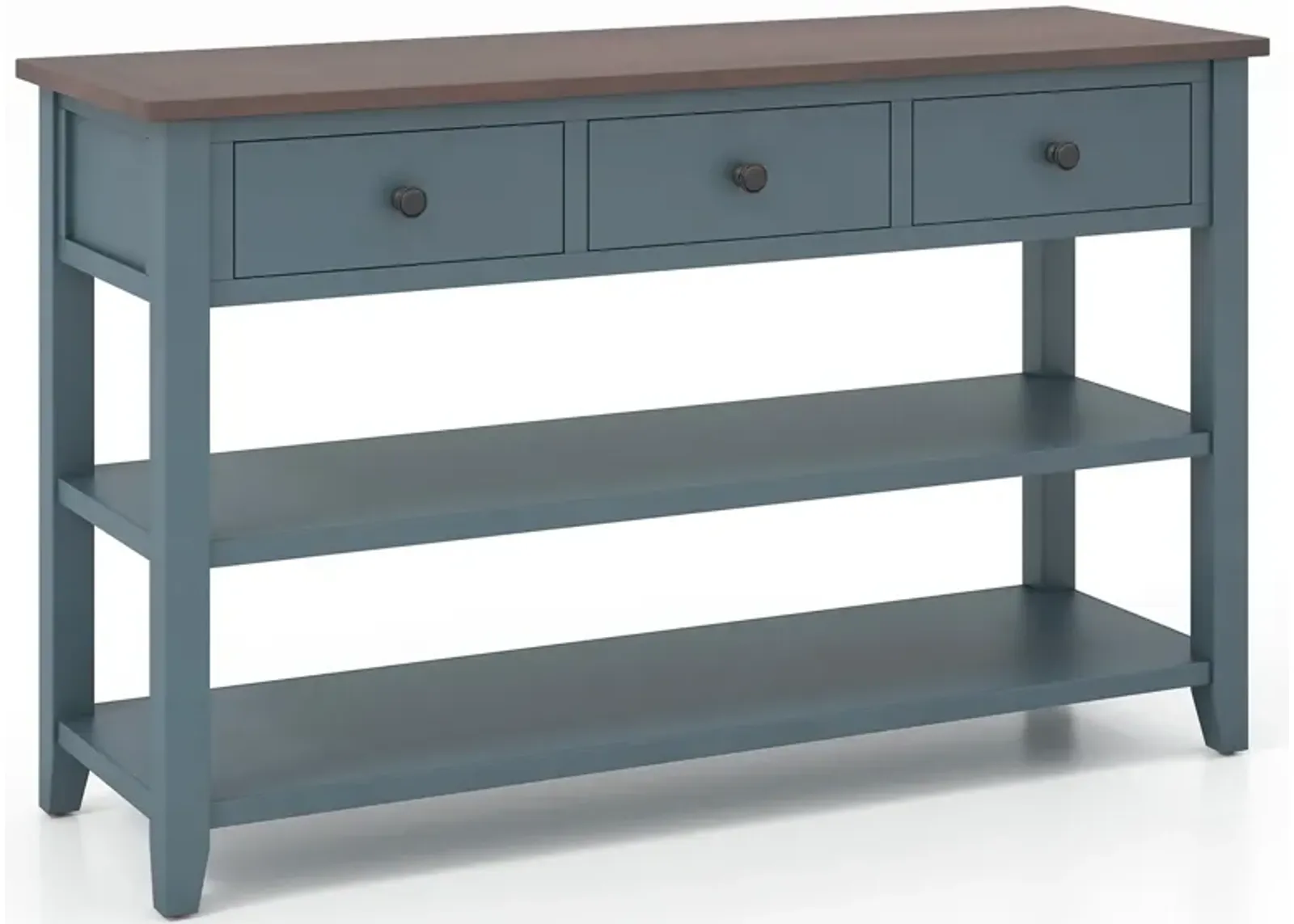 50-Inch Narrow Entryway Table, Long Sofa Table with Drawers and Shelves for Storage and Decor