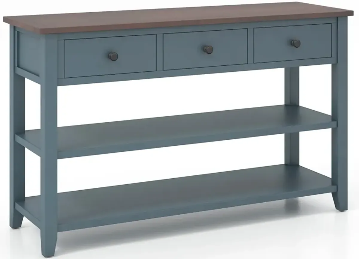 50-Inch Narrow Entryway Table, Long Sofa Table with Drawers and Shelves for Storage and Decor