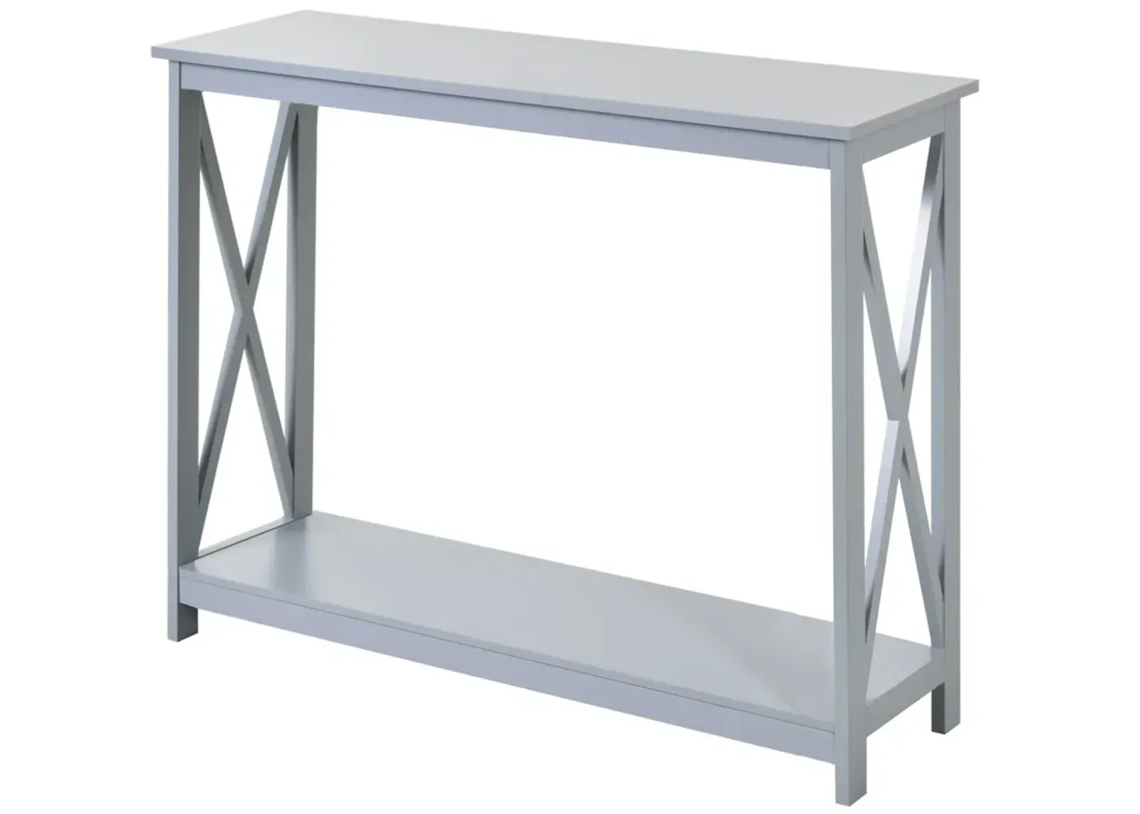 Grey Modern Hallway: 2-Tier Console Table with Storage Shelf