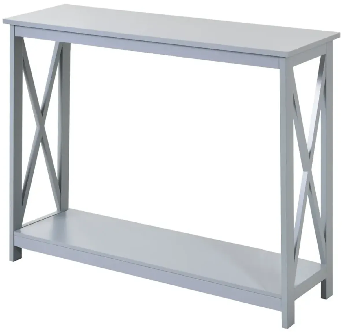 Grey Modern Hallway: 2-Tier Console Table with Storage Shelf