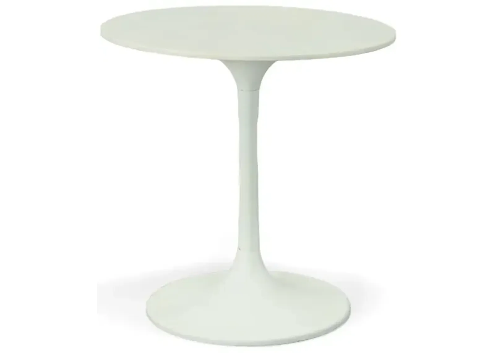 Carolina Living Enzo 30 Round Marble Top Dining Table - White Top - White Base