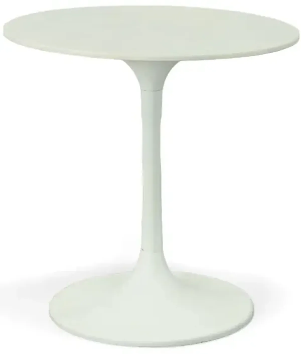 Carolina Living Enzo 30 Round Marble Top Dining Table - White Top - White Base