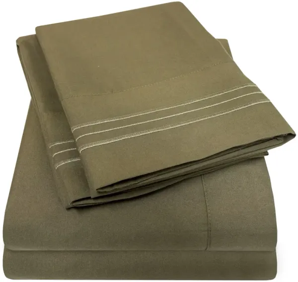 5 Piece Sheet Set, Ultra Soft 1800 Series Collection - Split King, Royal Blue