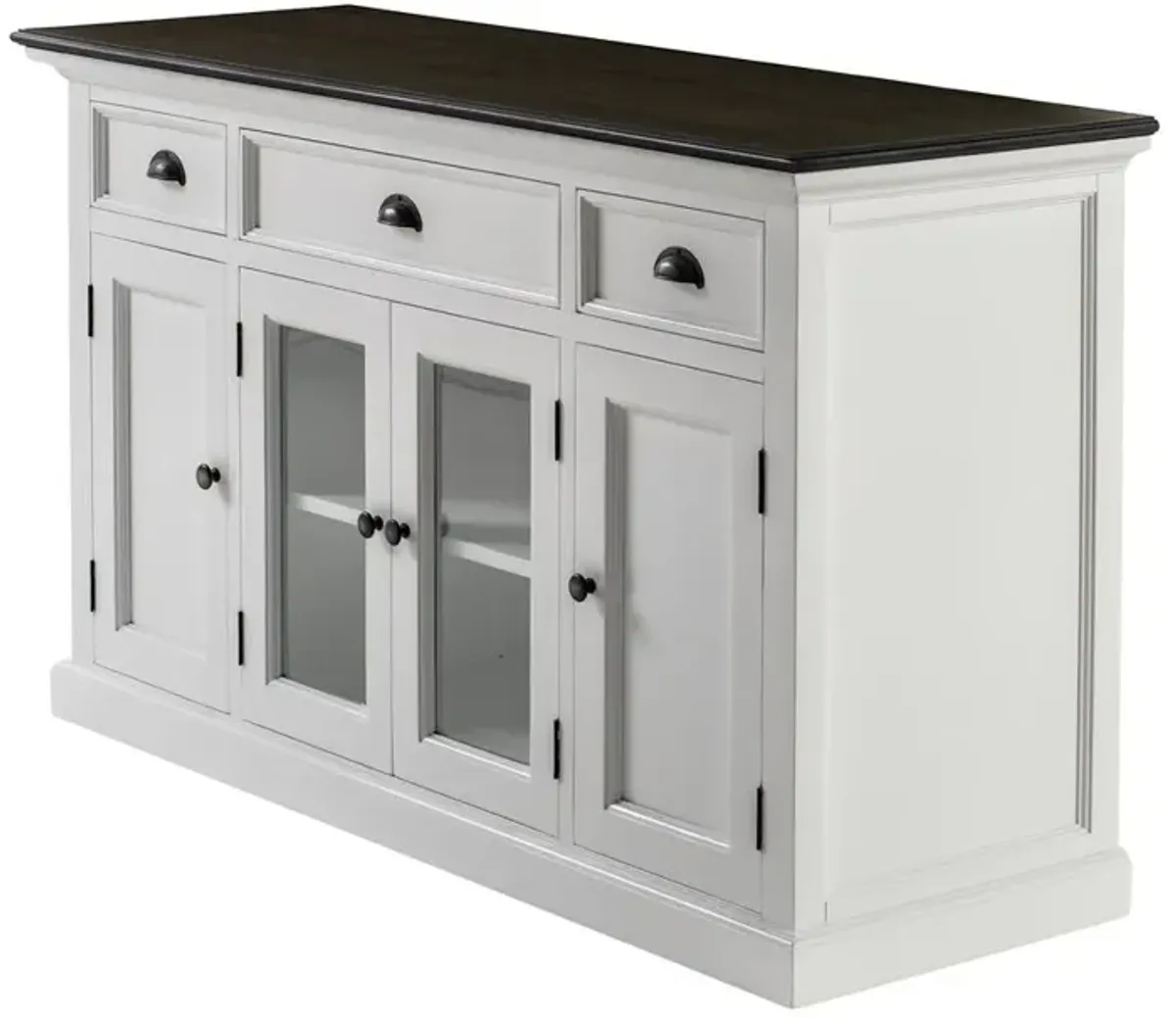 Belen Kox Two-Tone Classic Buffet with Glass Doors and Drawers, Belen Kox