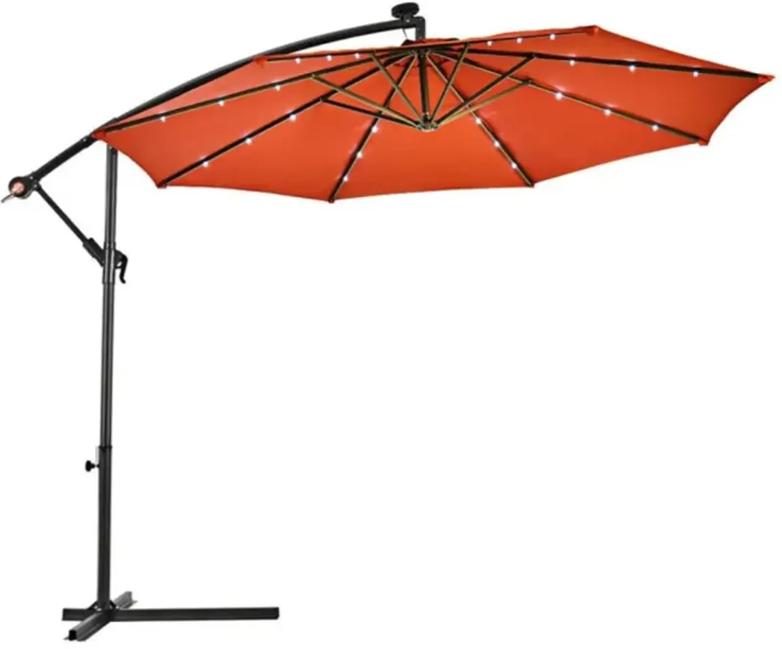 Hivvago 10 Feet Patio Umbrella with Crank and Solar LED Lights