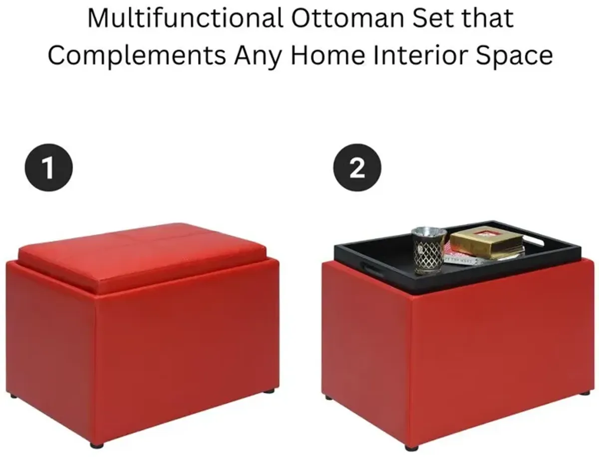 Convience Concept, Inc. Accent Storage Ottoman with Reversible Tray