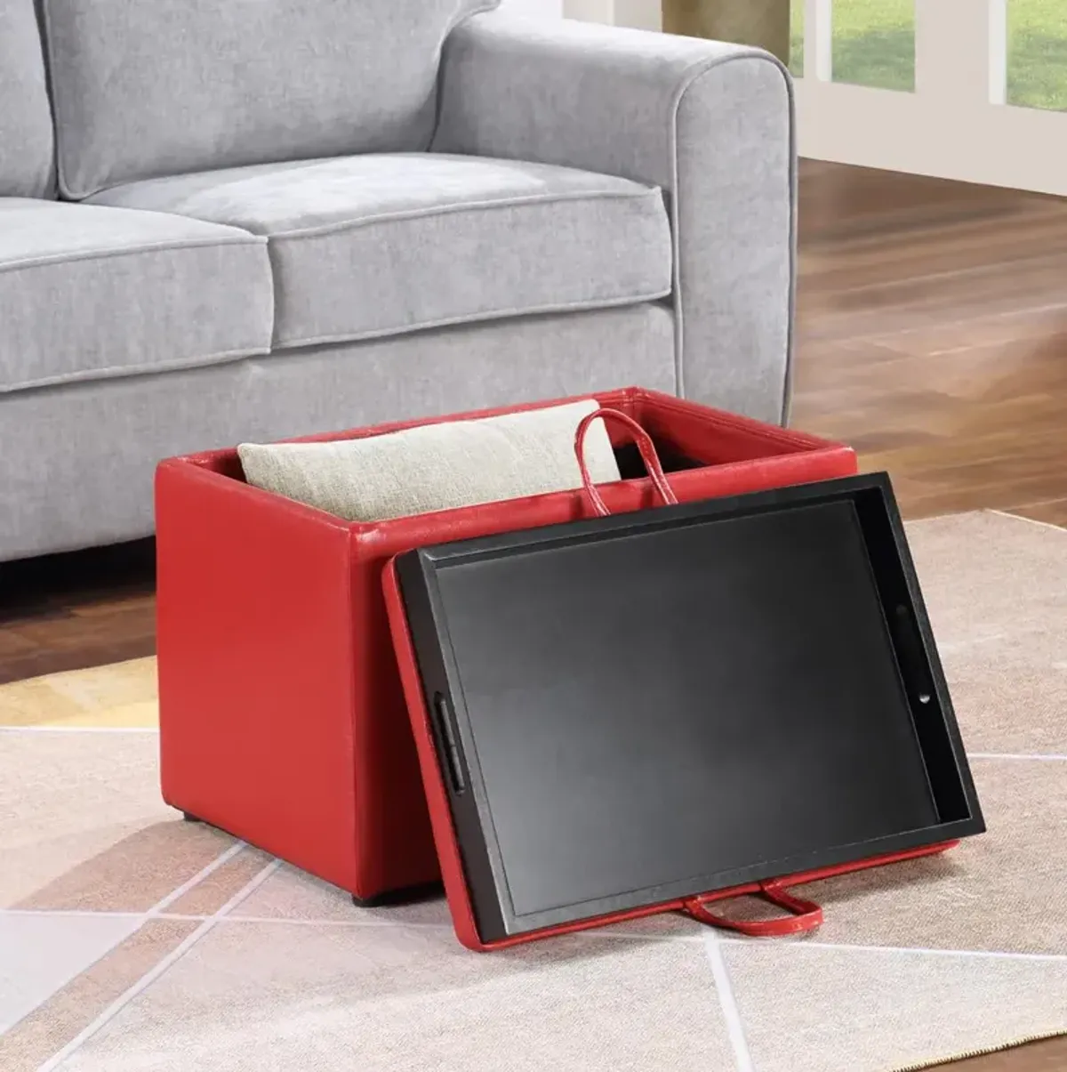 Convience Concept, Inc. Accent Storage Ottoman with Reversible Tray