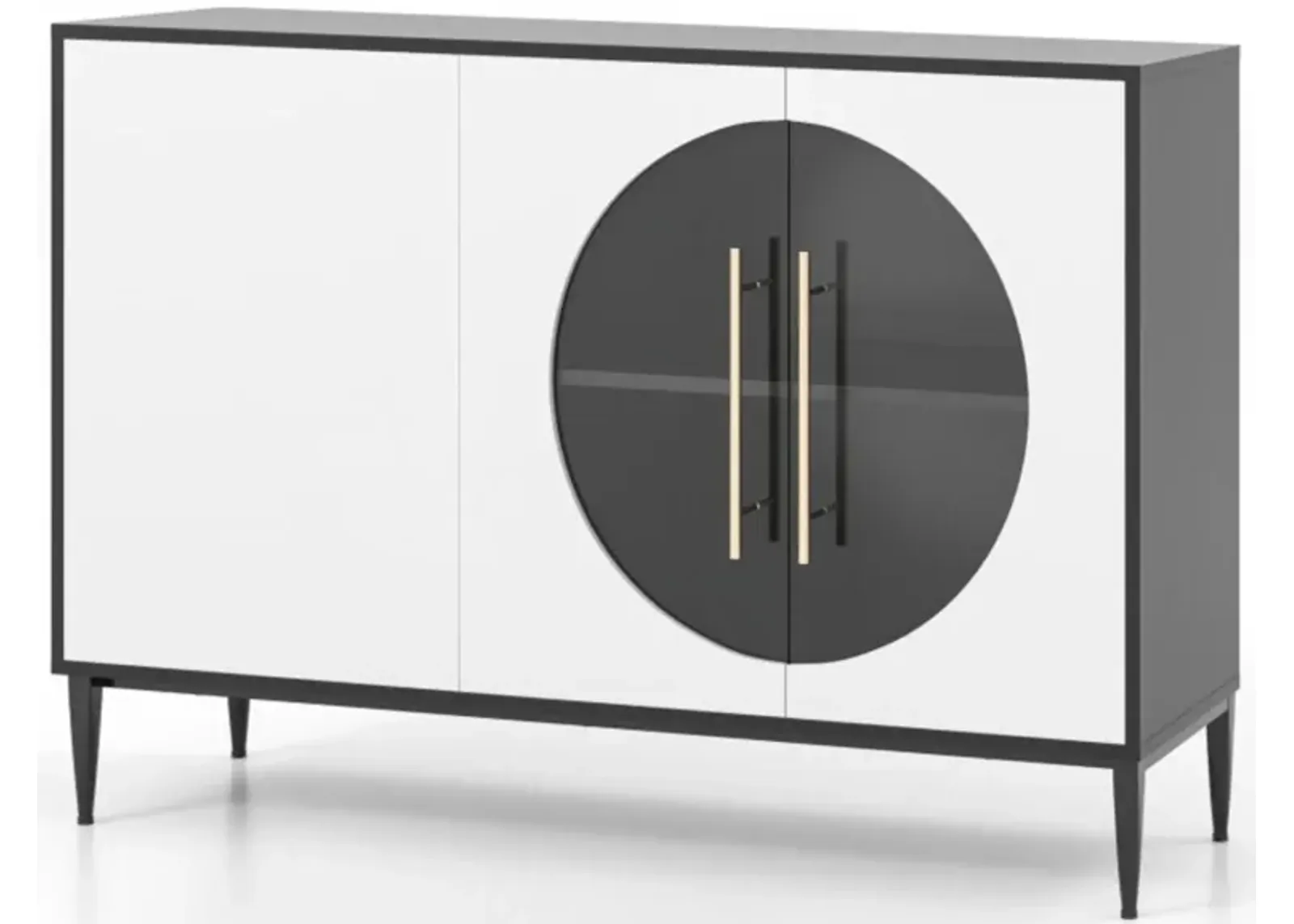 Hivvago Sideboard Cabinet with Tempered Glass Door for Living Room Dining Room Kitchen