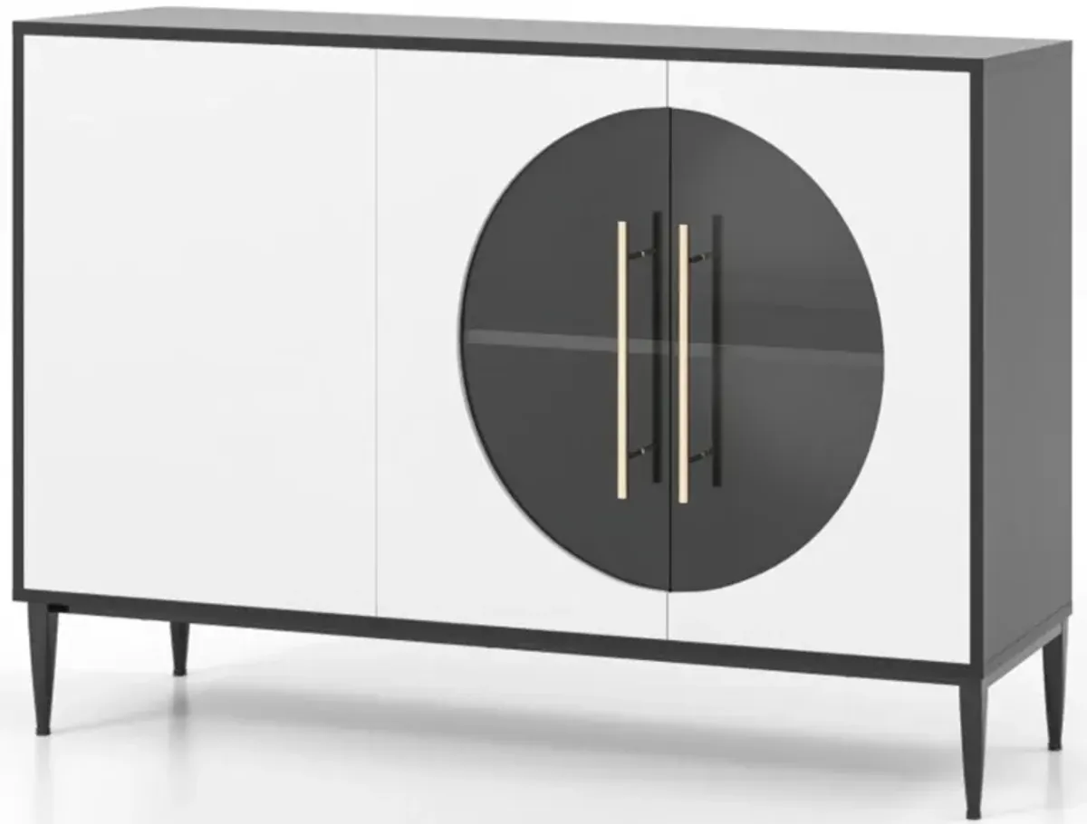 Hivvago Sideboard Cabinet with Tempered Glass Door for Living Room Dining Room Kitchen