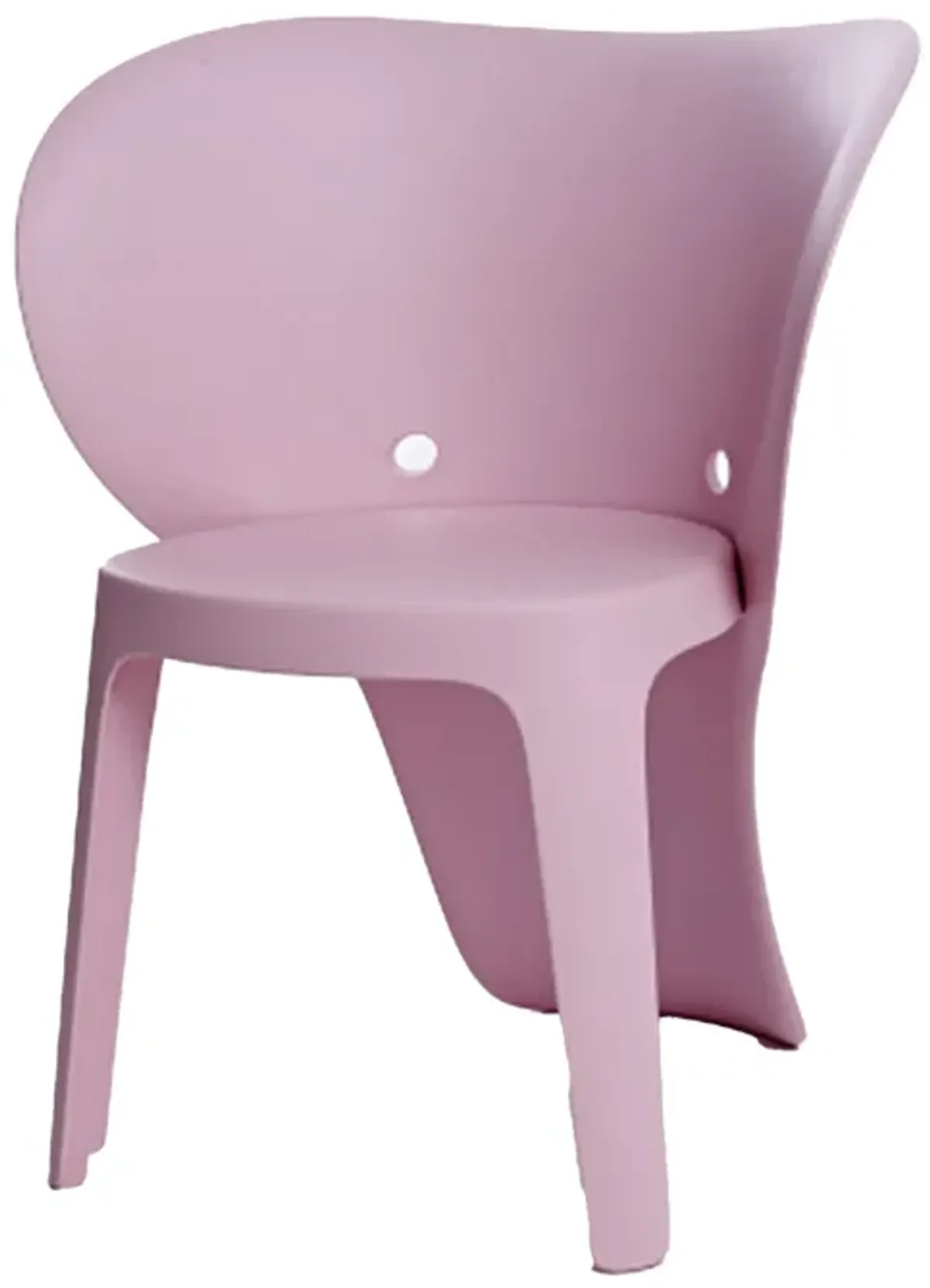 Fyna 16 Inch Kids Chair with Curved Back, Elephant Trunk Design, Pink - Benzara