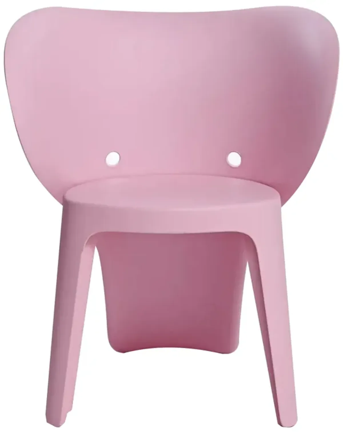 Fyna 16 Inch Kids Chair with Curved Back, Elephant Trunk Design, Pink - Benzara