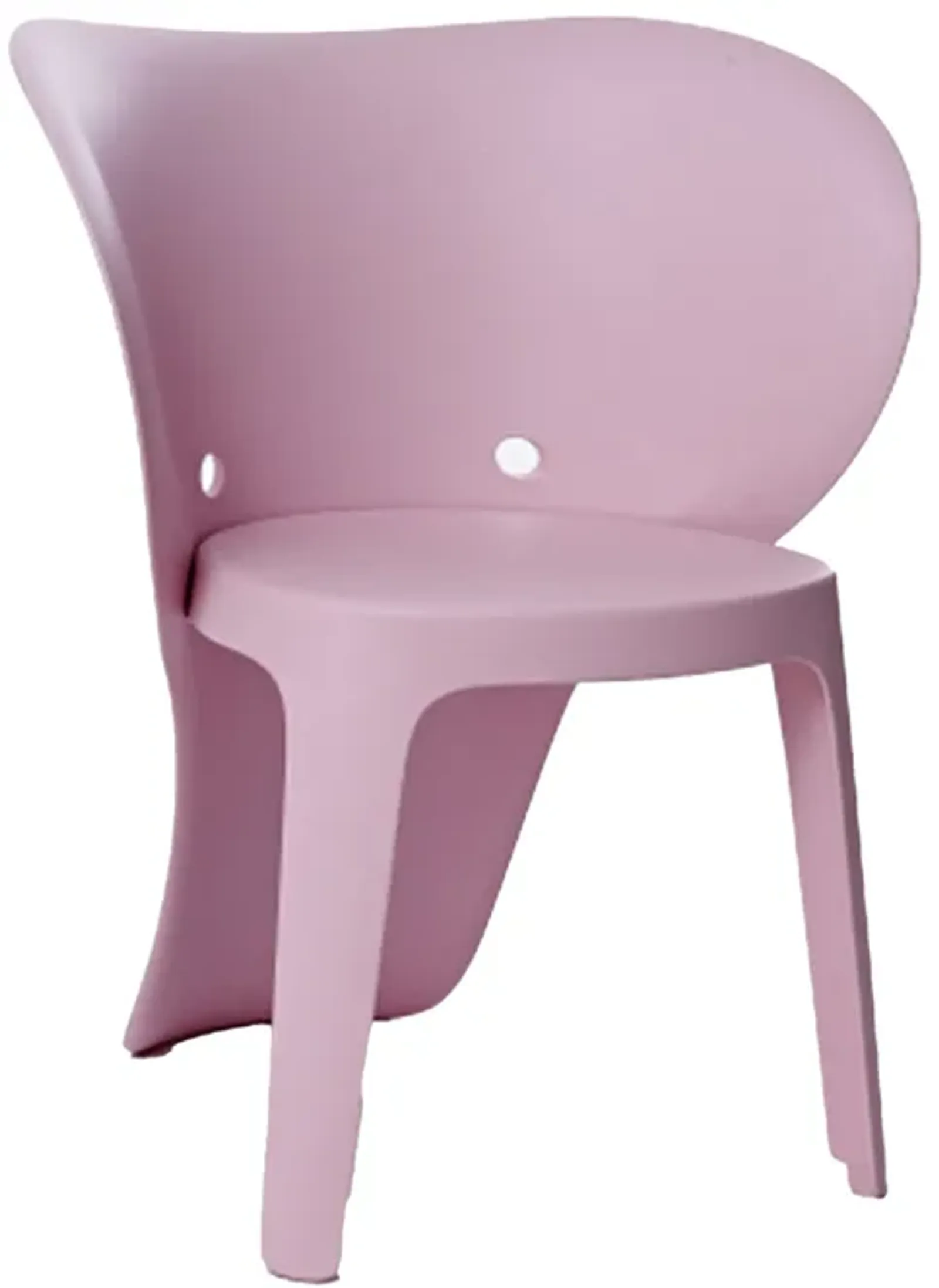 Fyna 16 Inch Kids Chair with Curved Back, Elephant Trunk Design, Pink - Benzara