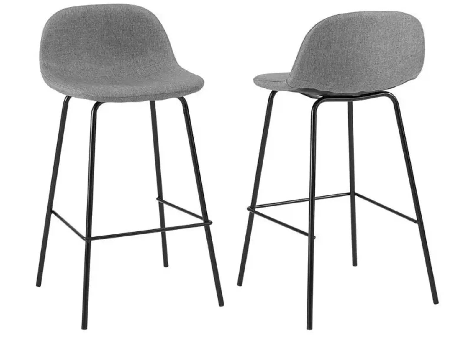 Riley 2Pc Counter Stool Set Gray/ Matte Black - 2 Stools