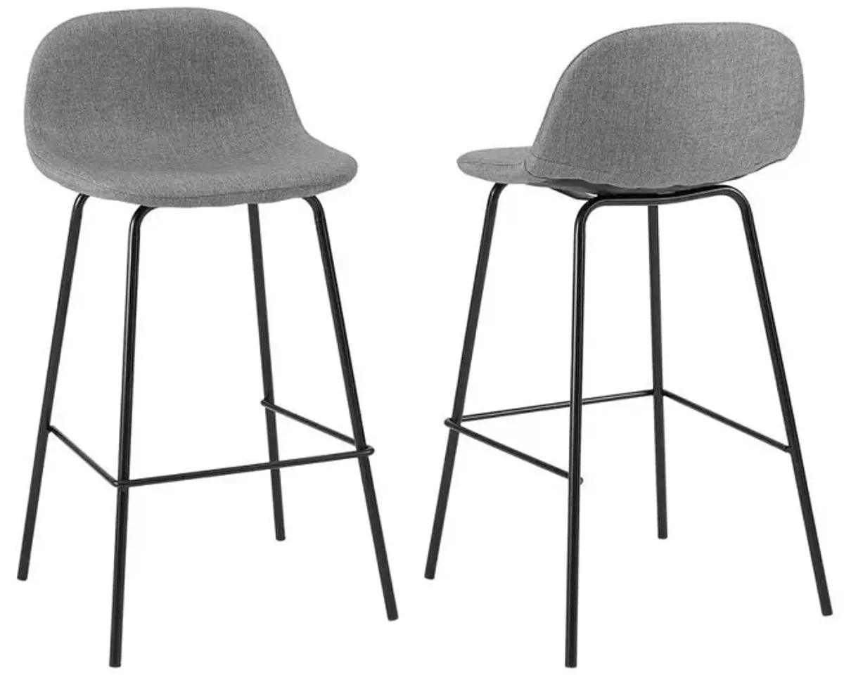 Riley 2Pc Counter Stool Set Gray/ Matte Black - 2 Stools