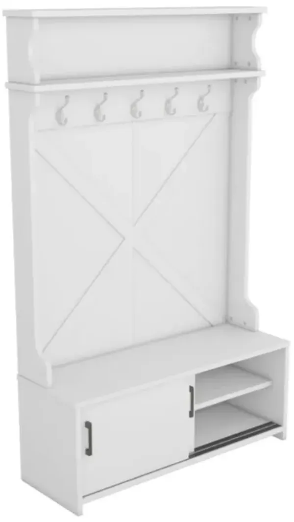 Hall Tree with Storage Bench & Coat Hooks – Entryway & Mudroom Organizer