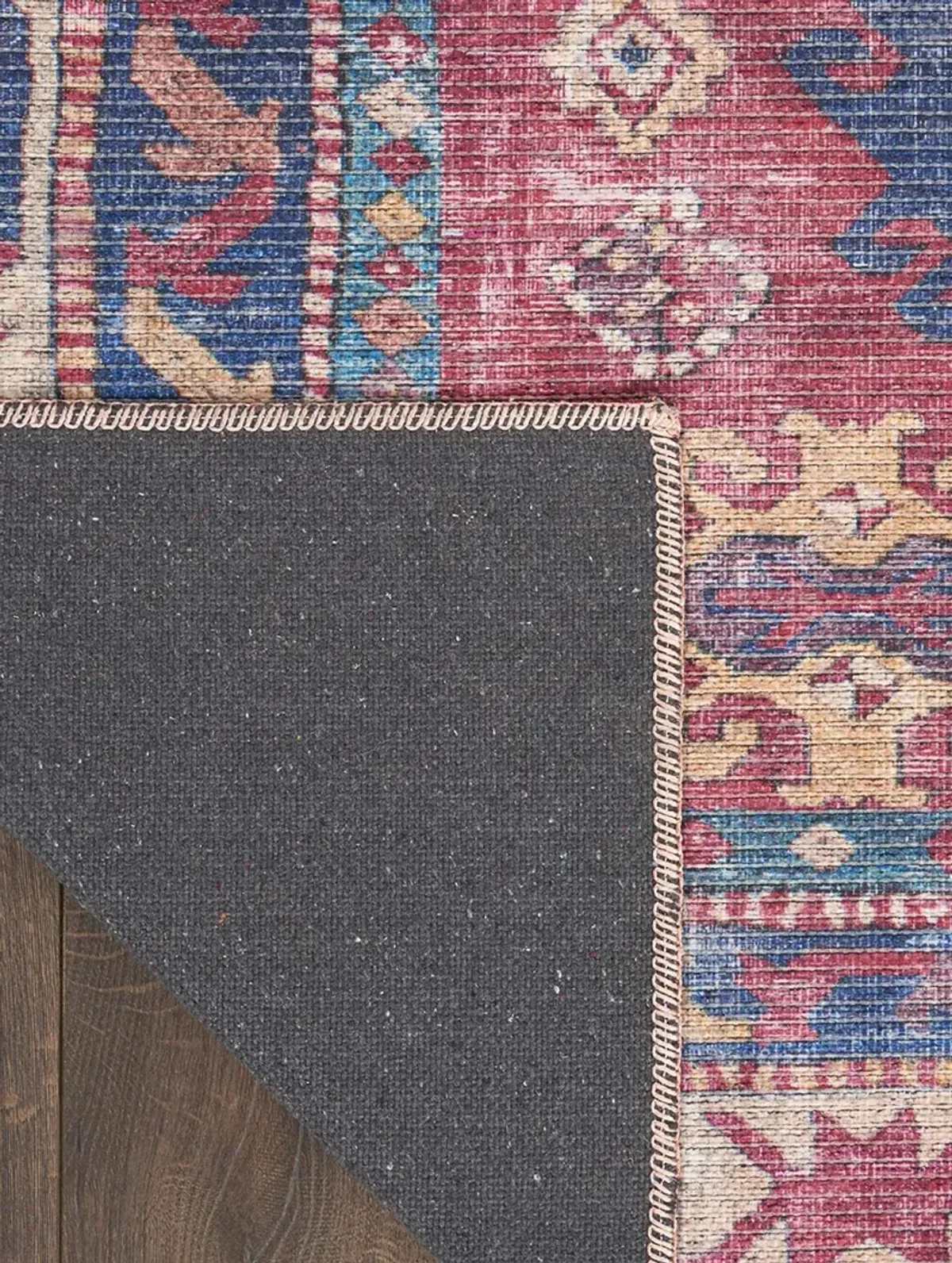 Machine Washable Series 1 SR105 Red/Navy 2'2" x 10' Rug