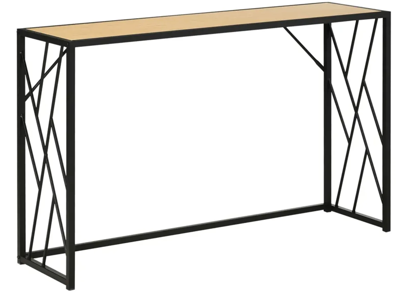 Yellow/Black Entryway: Industrial Console Table with Unique Side Panel