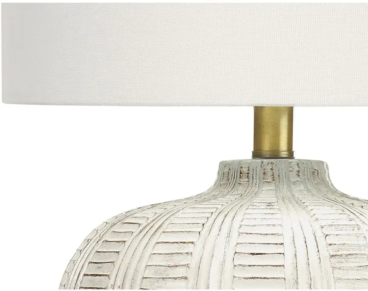 Monarch Specialties I 9617 - Lighting, 21"H, Table Lamp, Ivory / Cream Shade, Cream Resin, Transitional