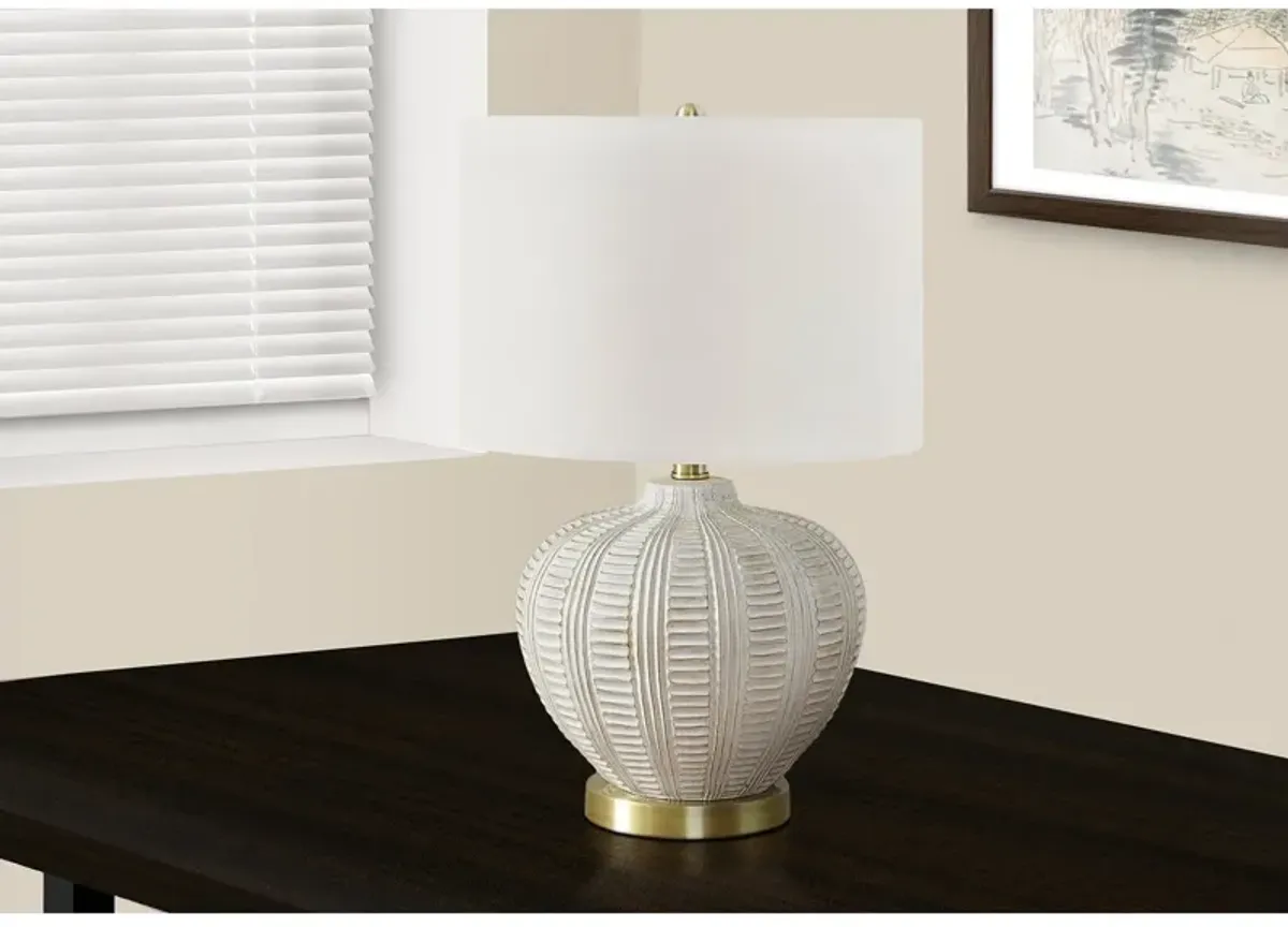 Monarch Specialties I 9617 - Lighting, 21"H, Table Lamp, Ivory / Cream Shade, Cream Resin, Transitional